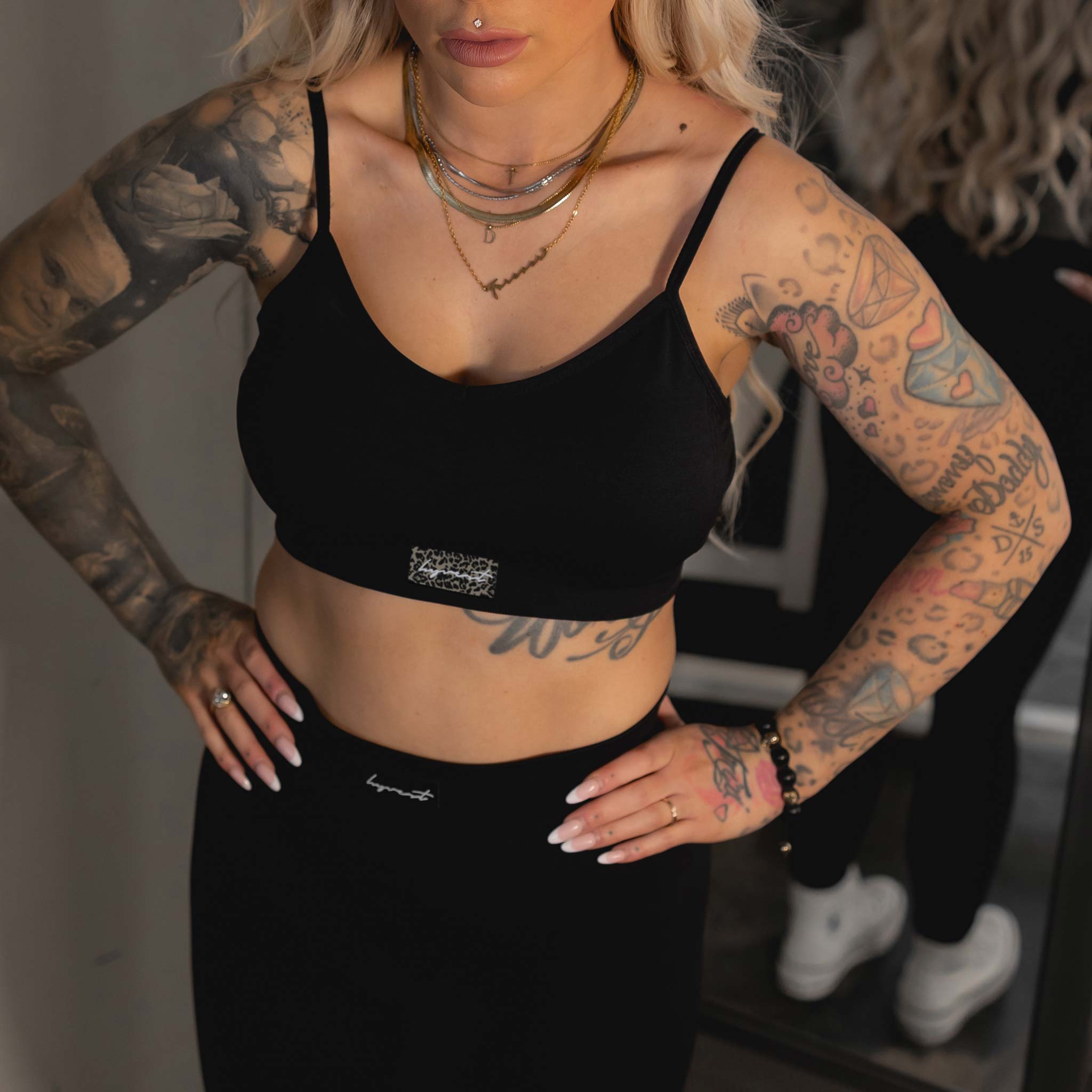 HYVEST Bralette wattierter BH in schwarz mit Leo Patch bügellos und elastisch