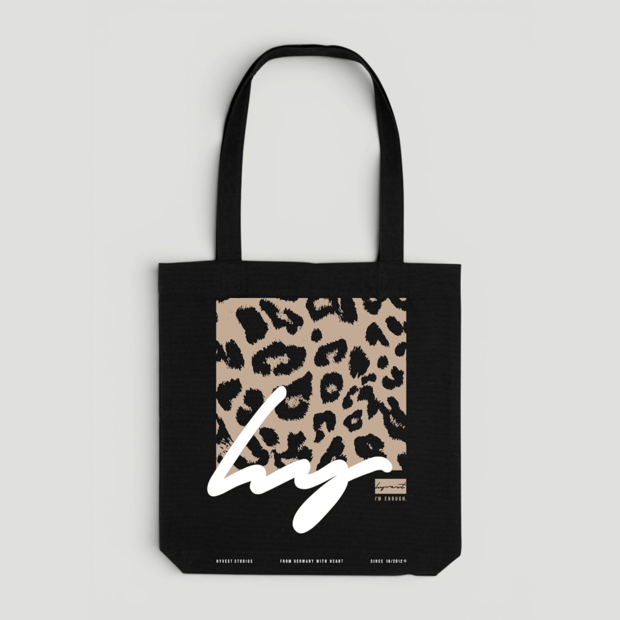 HYVEST Canvas Shopper Leo Print Beige
