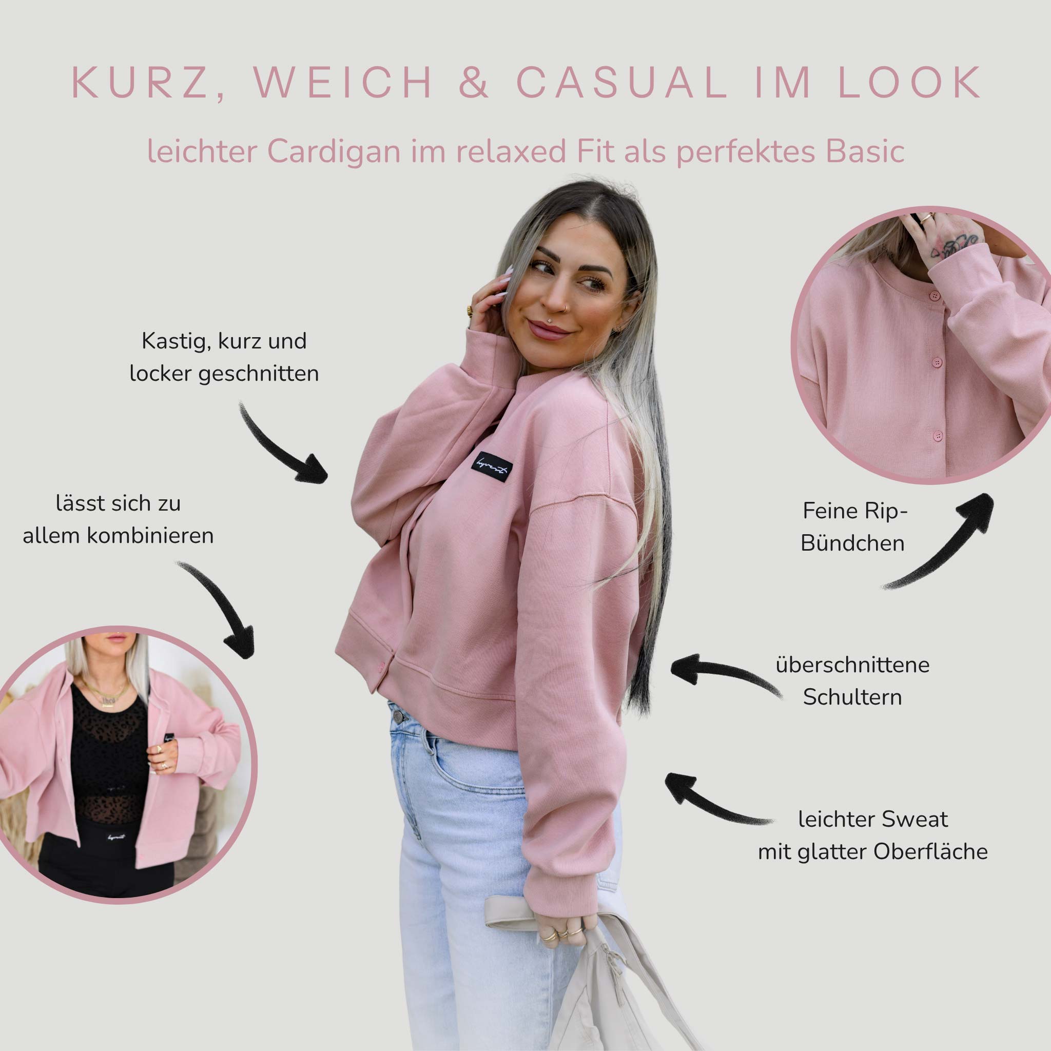 Cardigan Cropped Button