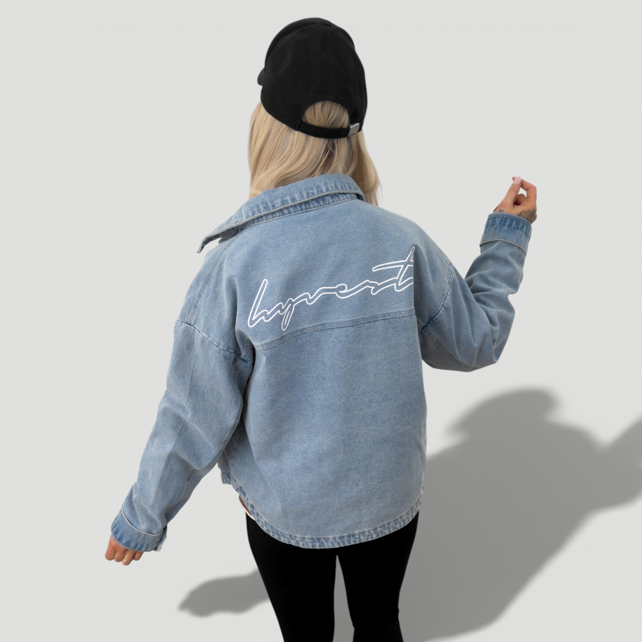 HYVEST Jeansjacke Oversize Backprint helles Denimblau HYVEST Backprint