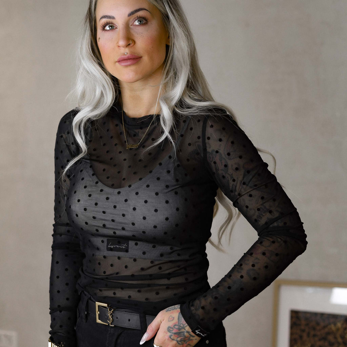 Longsleeve Mesh Punkte