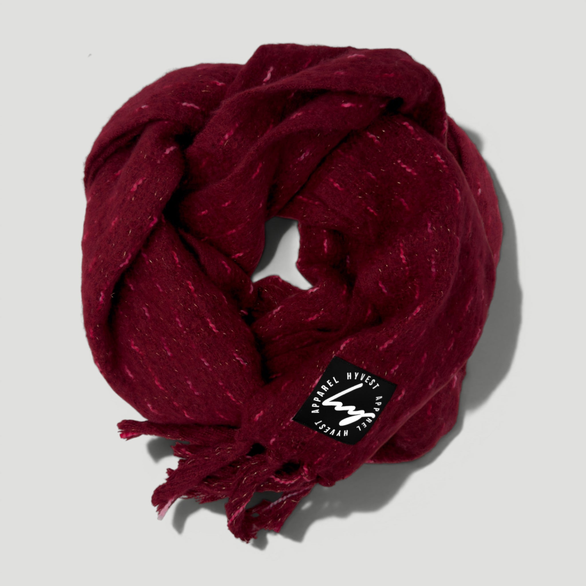 HYVEST Schal Damen in XXL Größe Farbe tiefes Weinrot