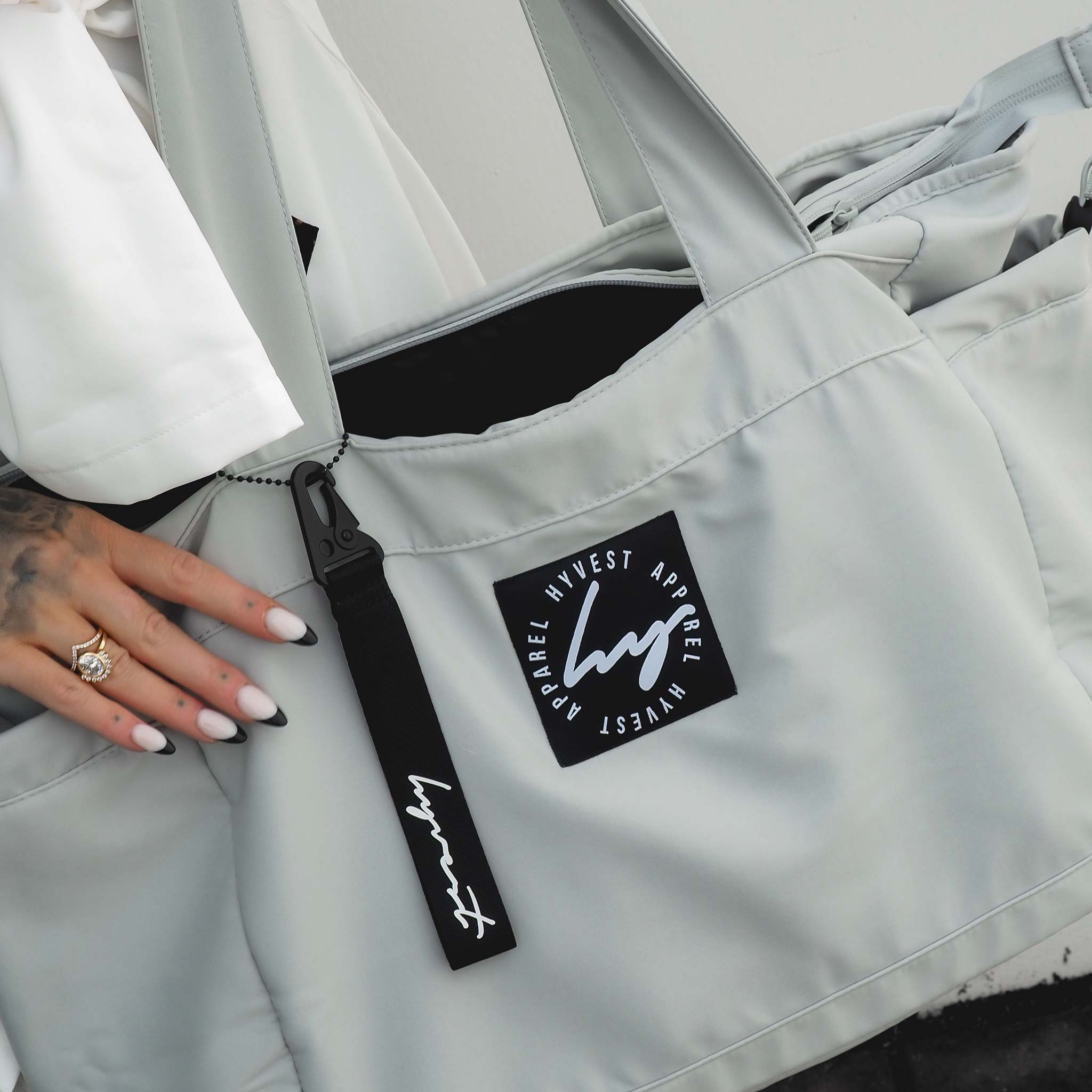 HYVEST Schlüsselanhänger Stoffband mit Karabiner in Schwarz
