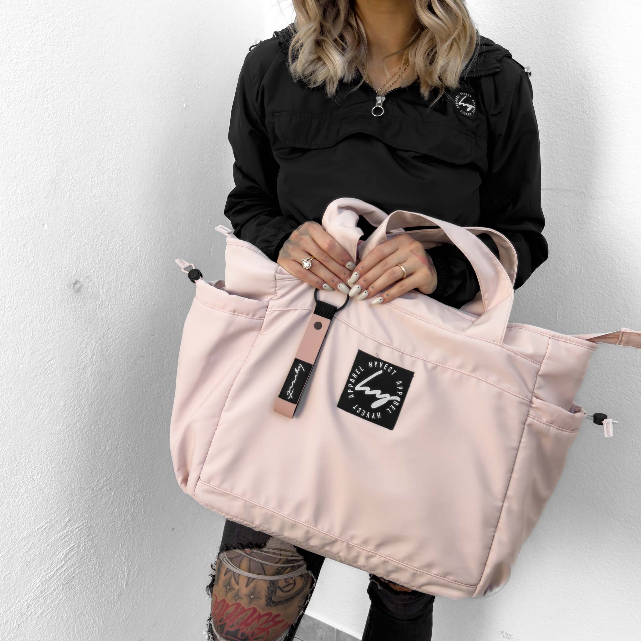 HYVEST Damen Schutertasche Rosa mit Schlüsselanhänger als Accessoire