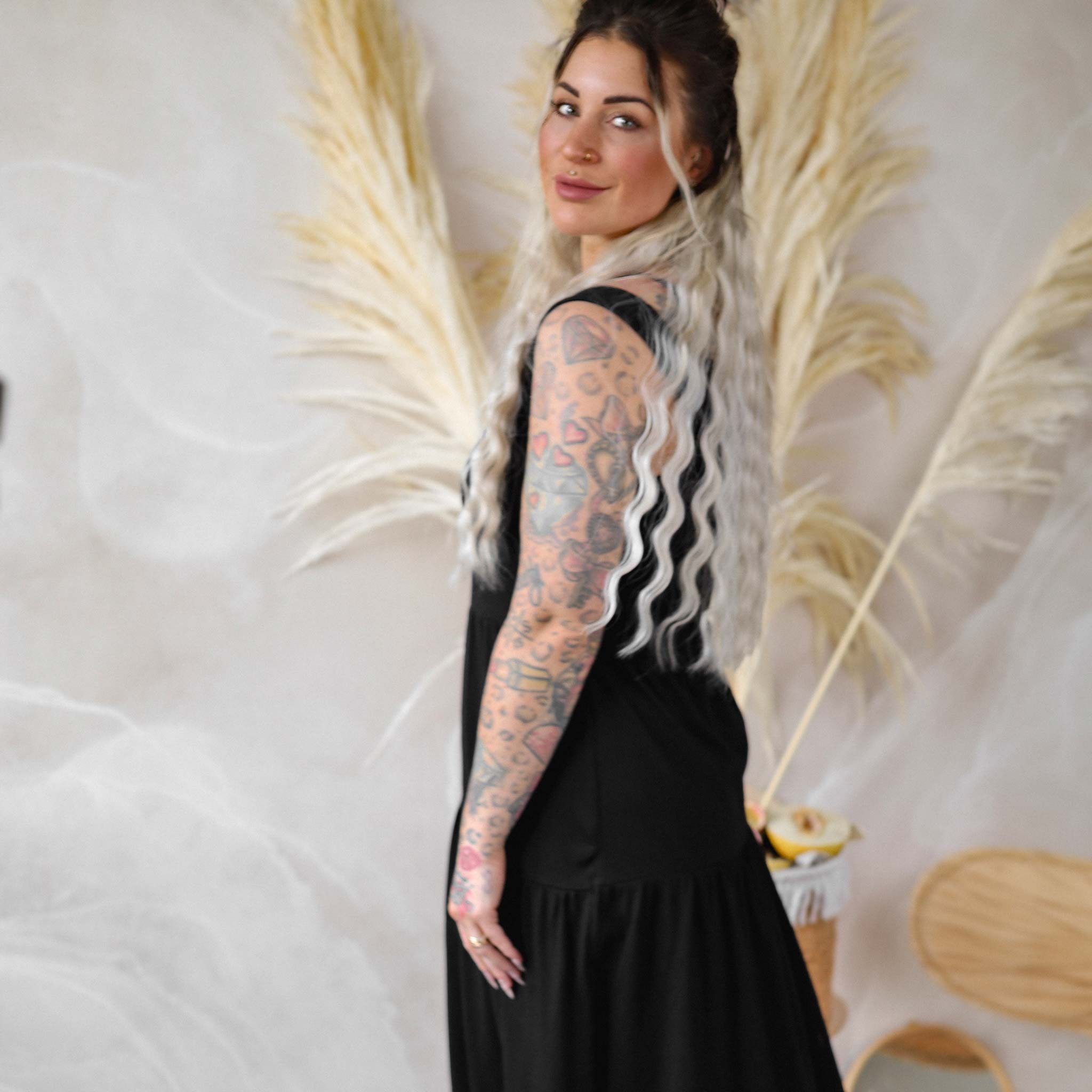 Sommerkleid Schwarz Baumwolle