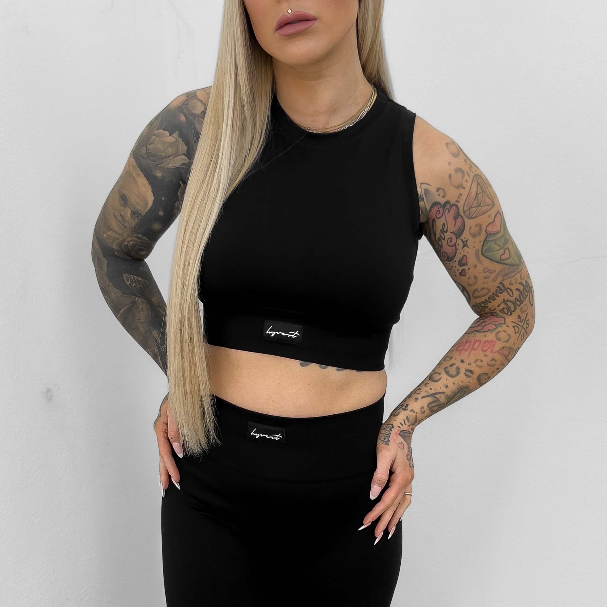 HYVEST Sport Top Support für Frauen ohne Bügel in Schwarz
