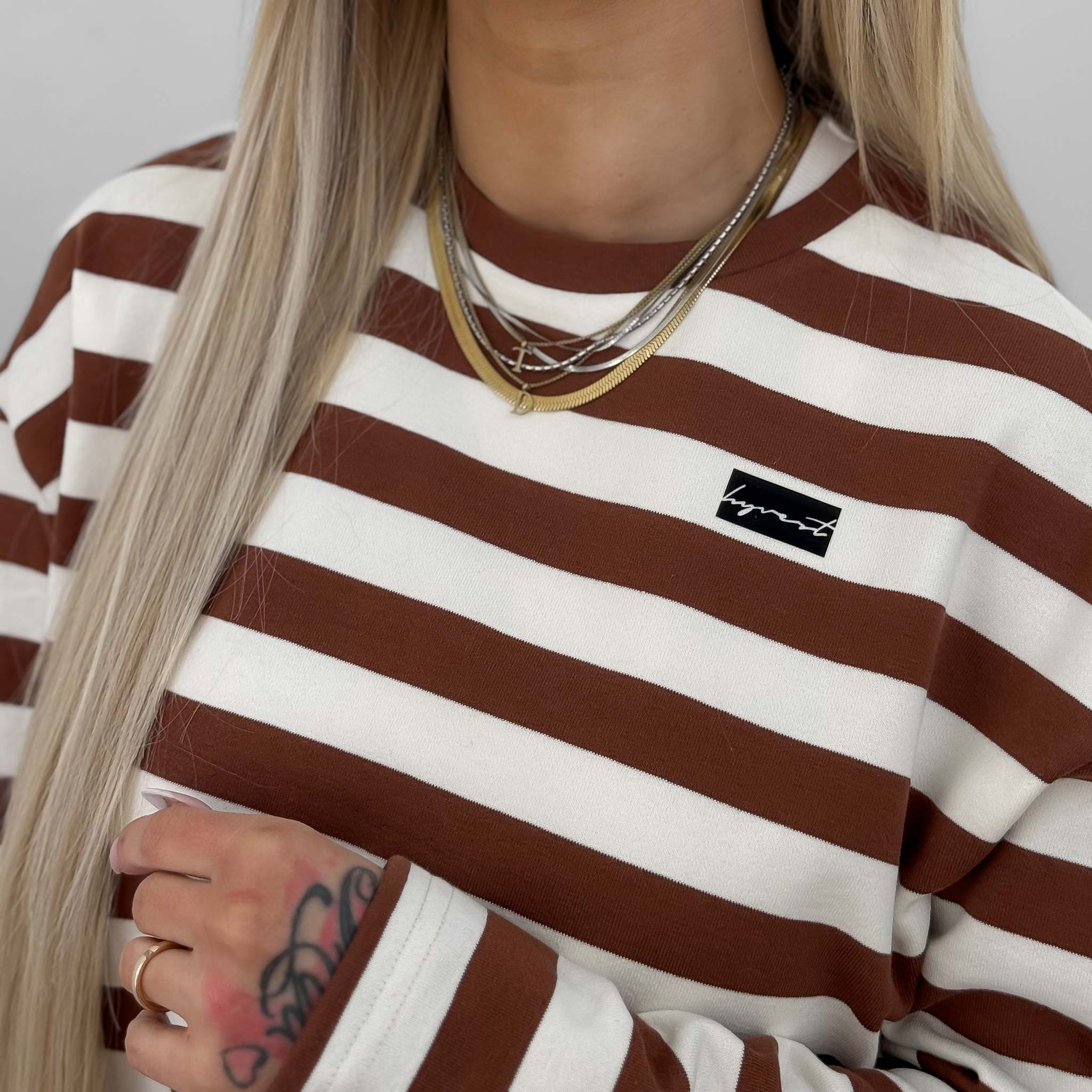 HYVEST Sweater Oversize gestreift Basic Swaeter für Frauen
