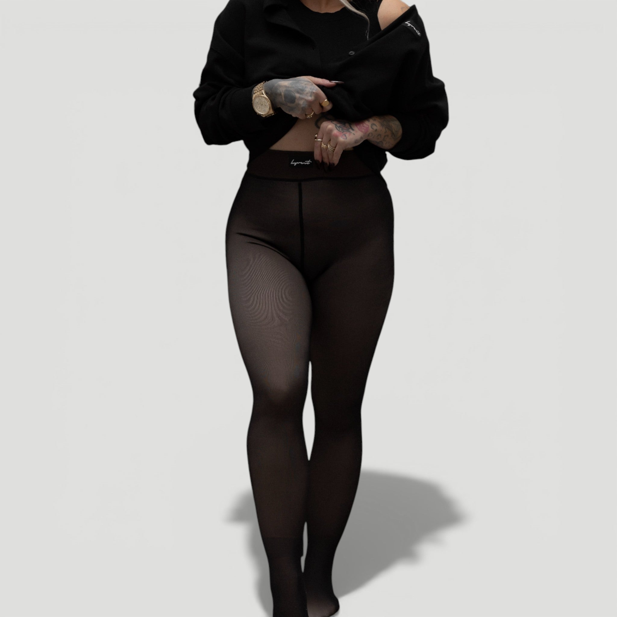 HYVEST Thermo Strumpfhose Damen im semitransparenten Look mit blickdichtem Innenfutter