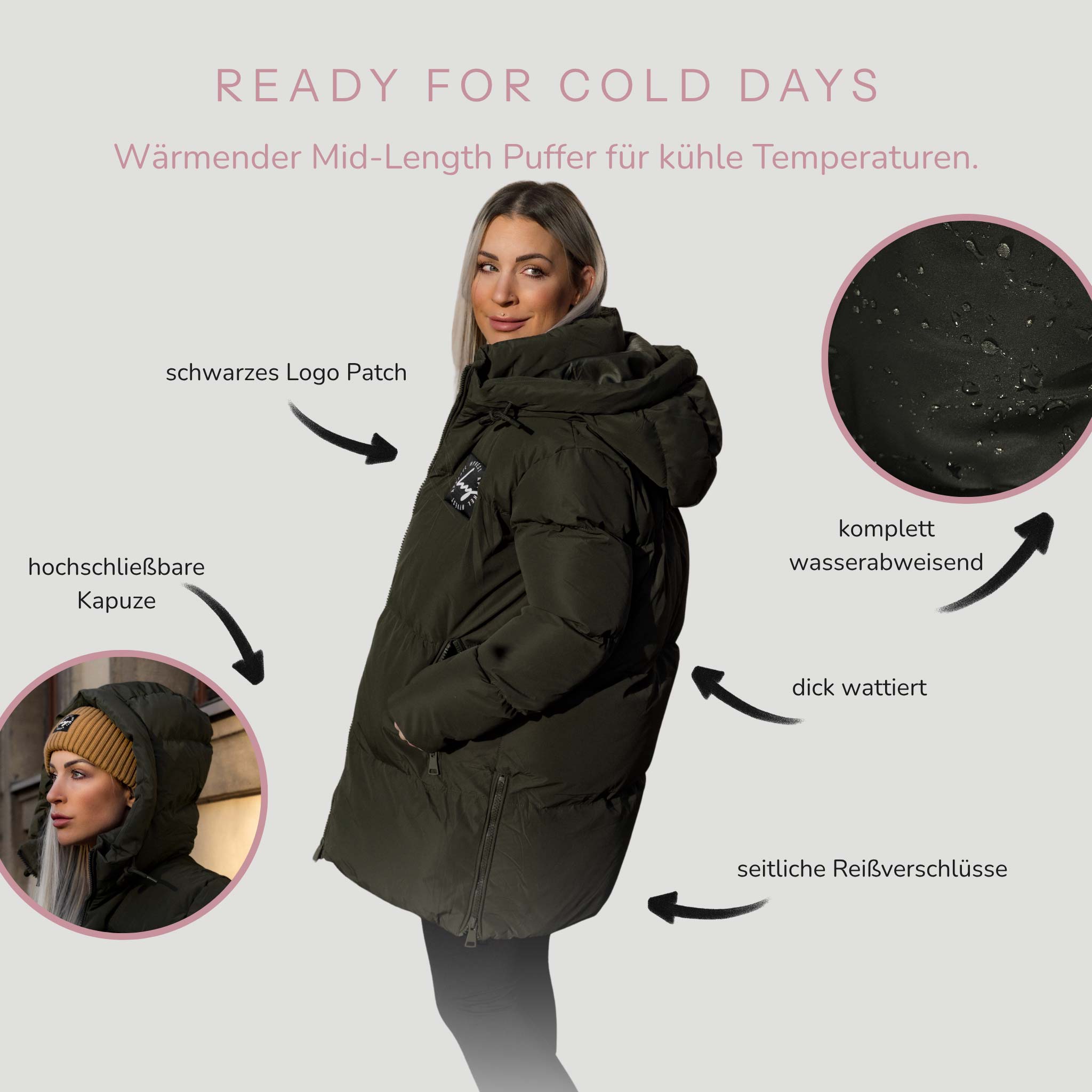 Winterparka wattiert mittel