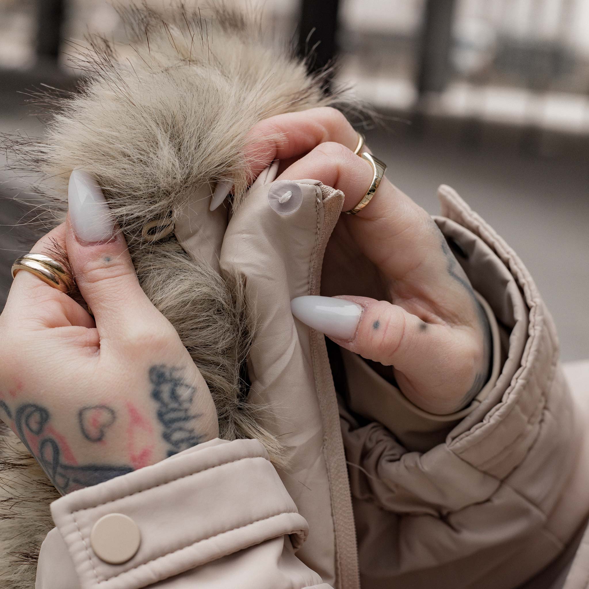 HYVEST Parka leicht wattiert mit abnehmbaren Kunstfellkragen