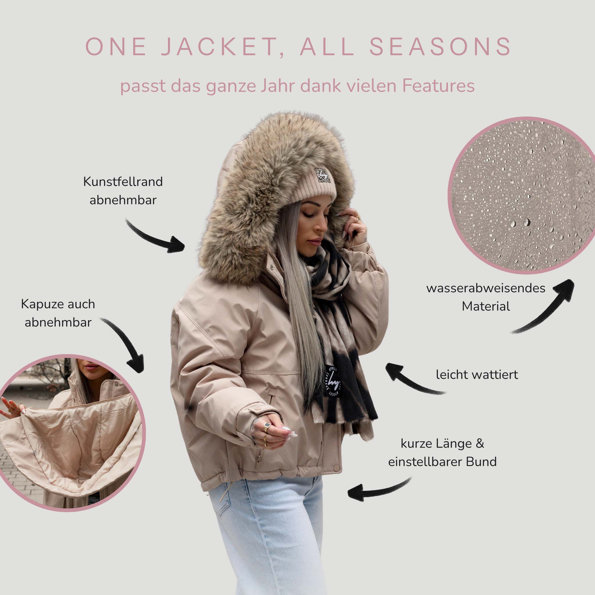 Parka leicht gefüttert 3in1