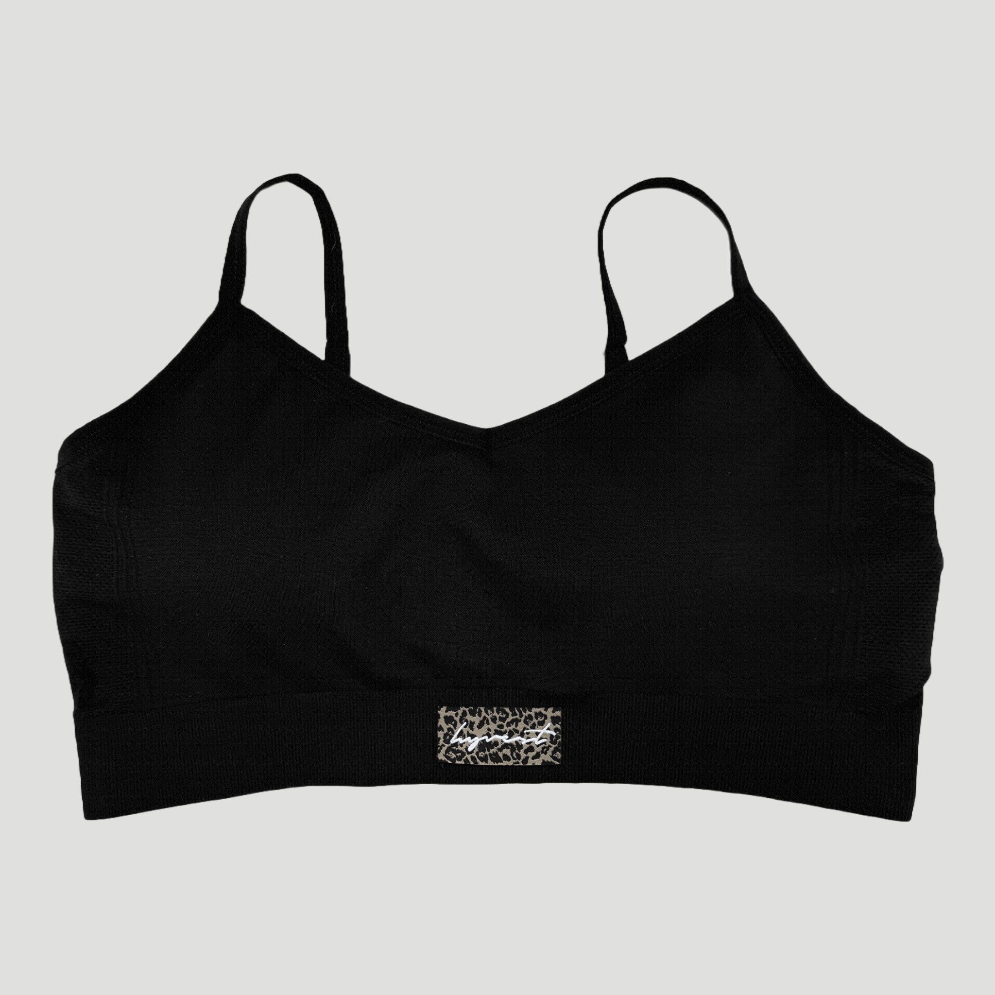 HYVEST Bralette wattierter BH schwarz Patch Leo
