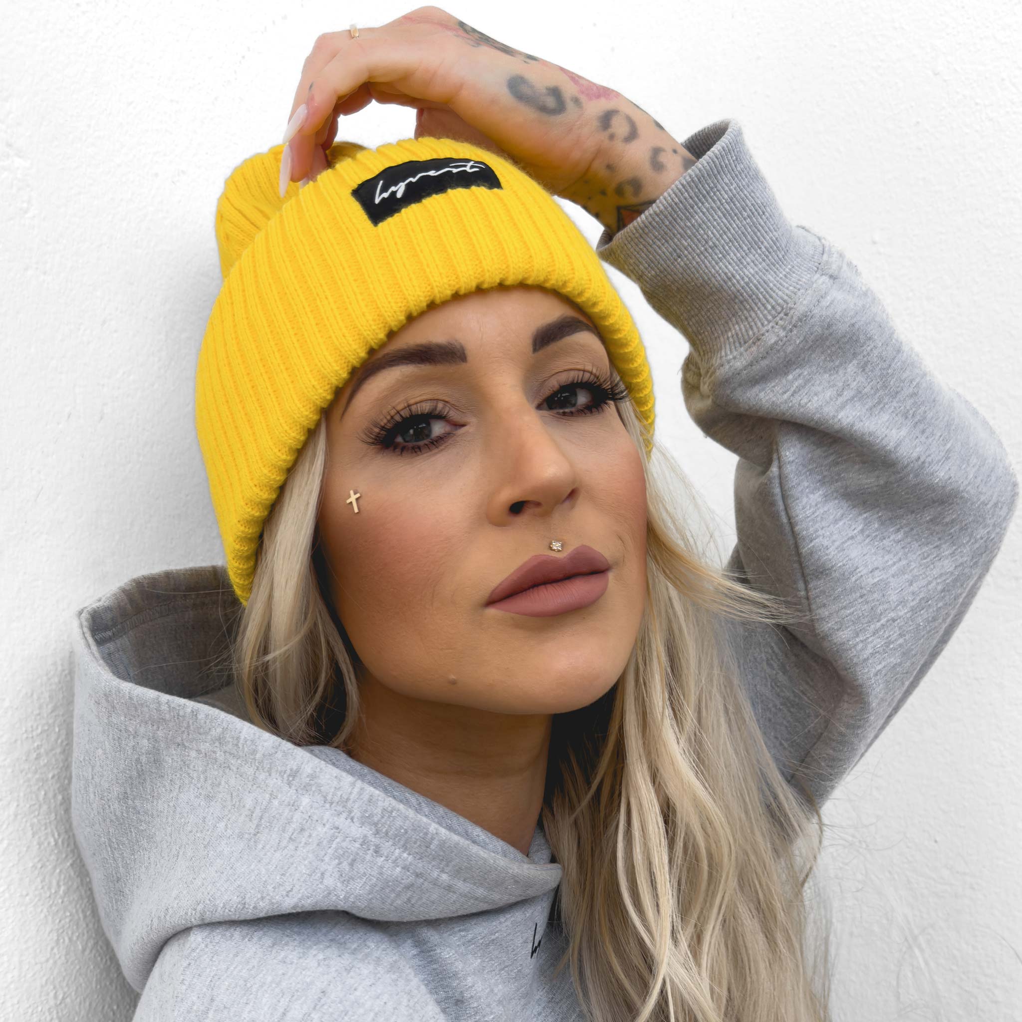 HYVEST Beanie Big Rippstrick gelbe Farbe