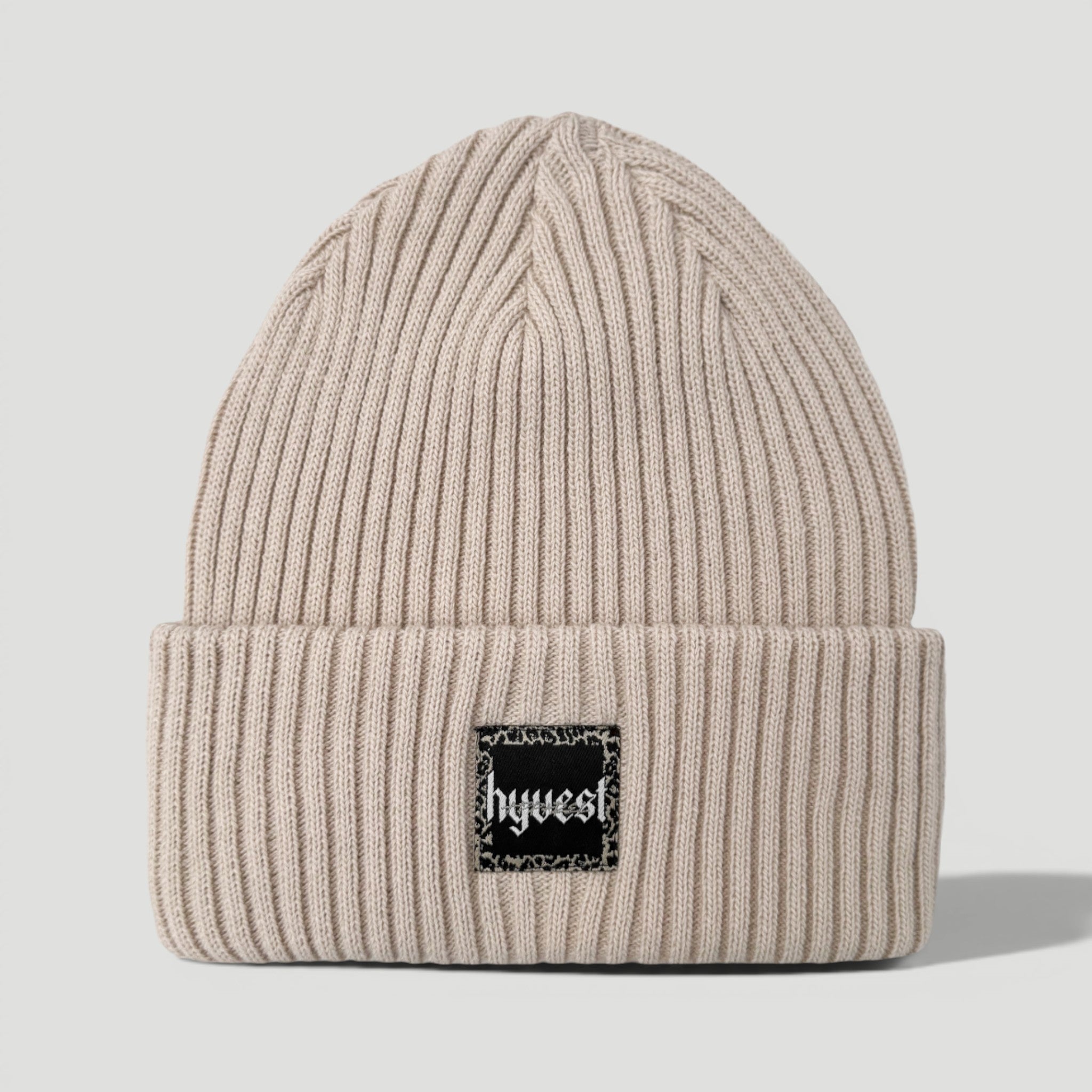 HYVEST Beanie Big Rippstrick warmes Beige