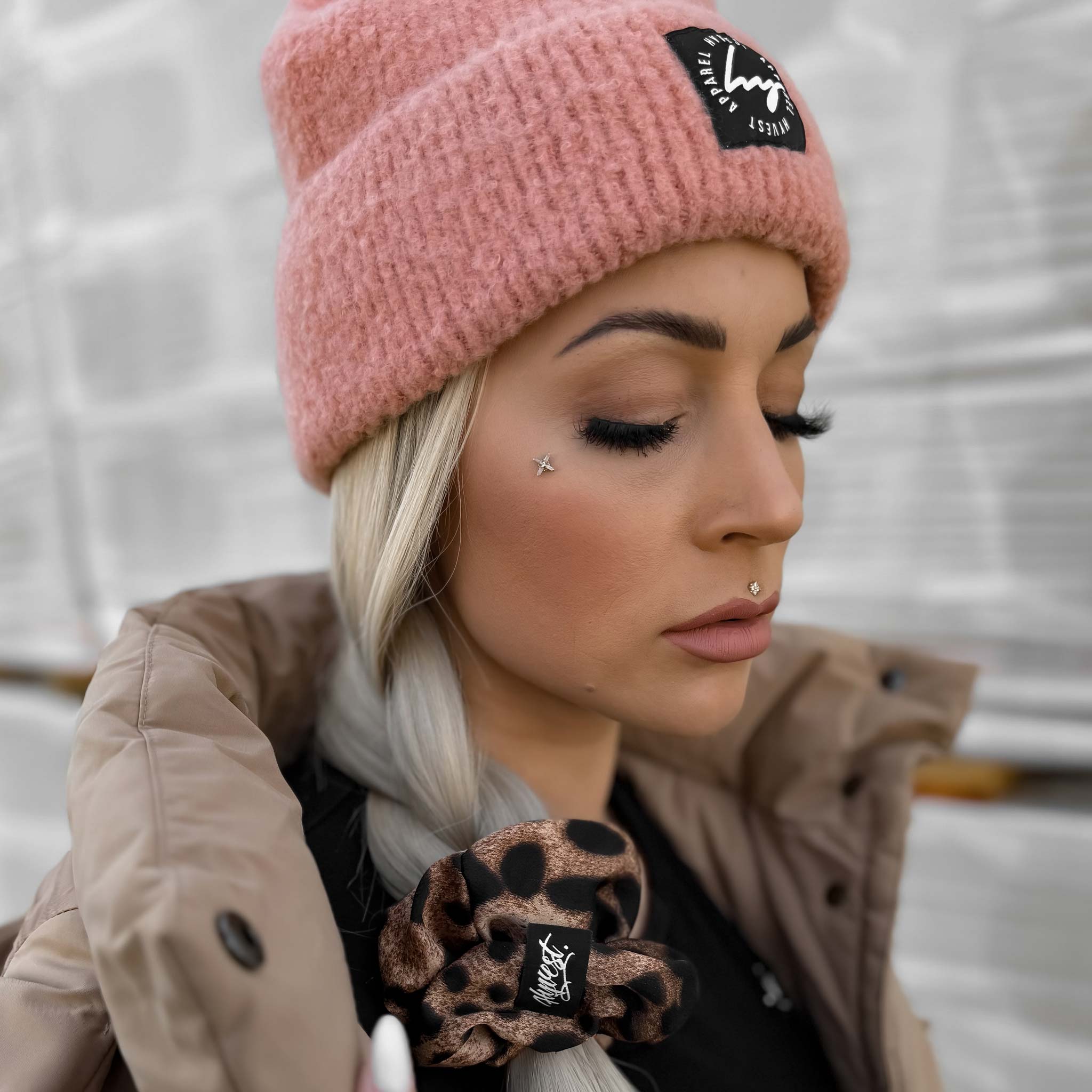 HYVEST Beanie warm und weich korallfarben