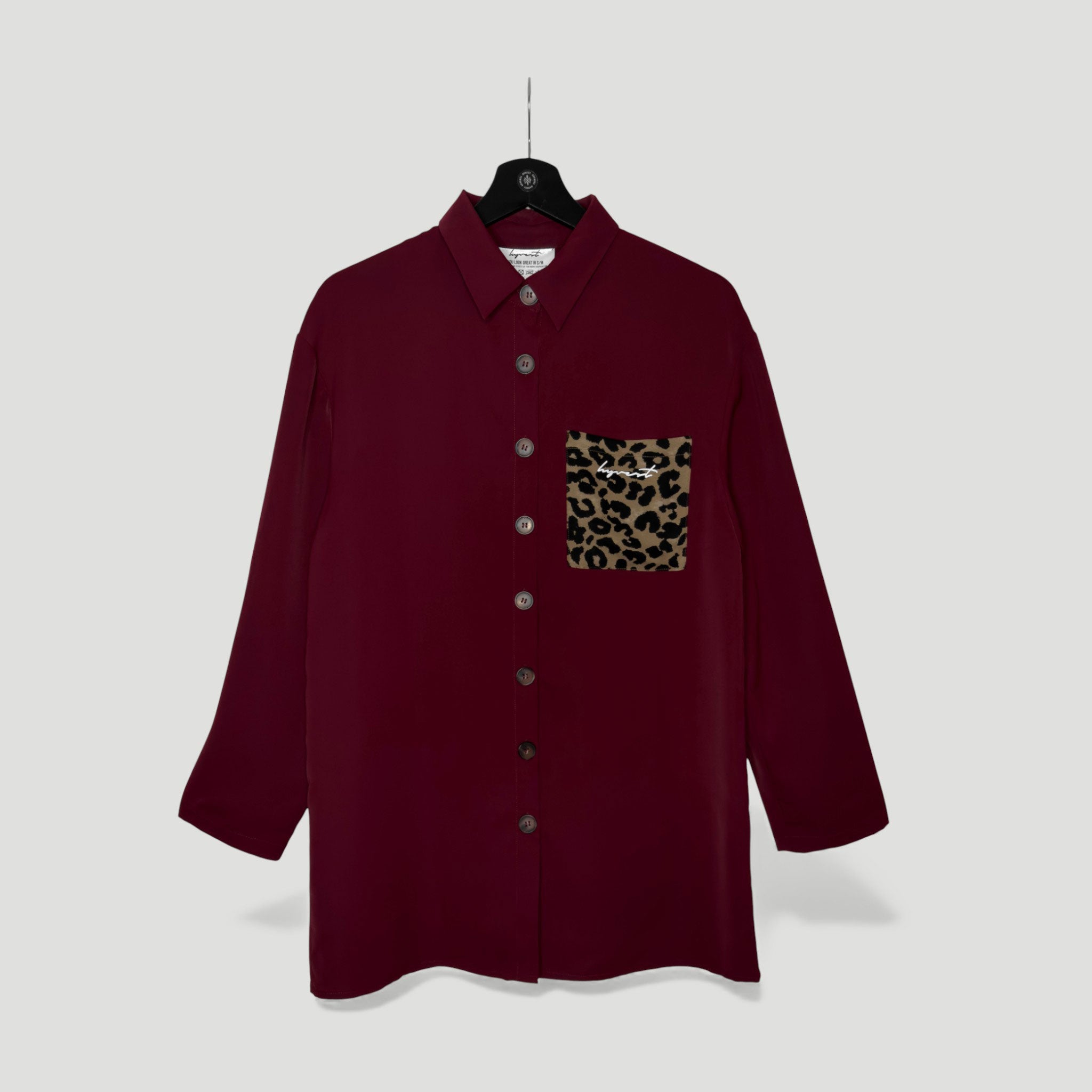 HYVEST Bluse Langarm Simply kühles Weinrot für Damen