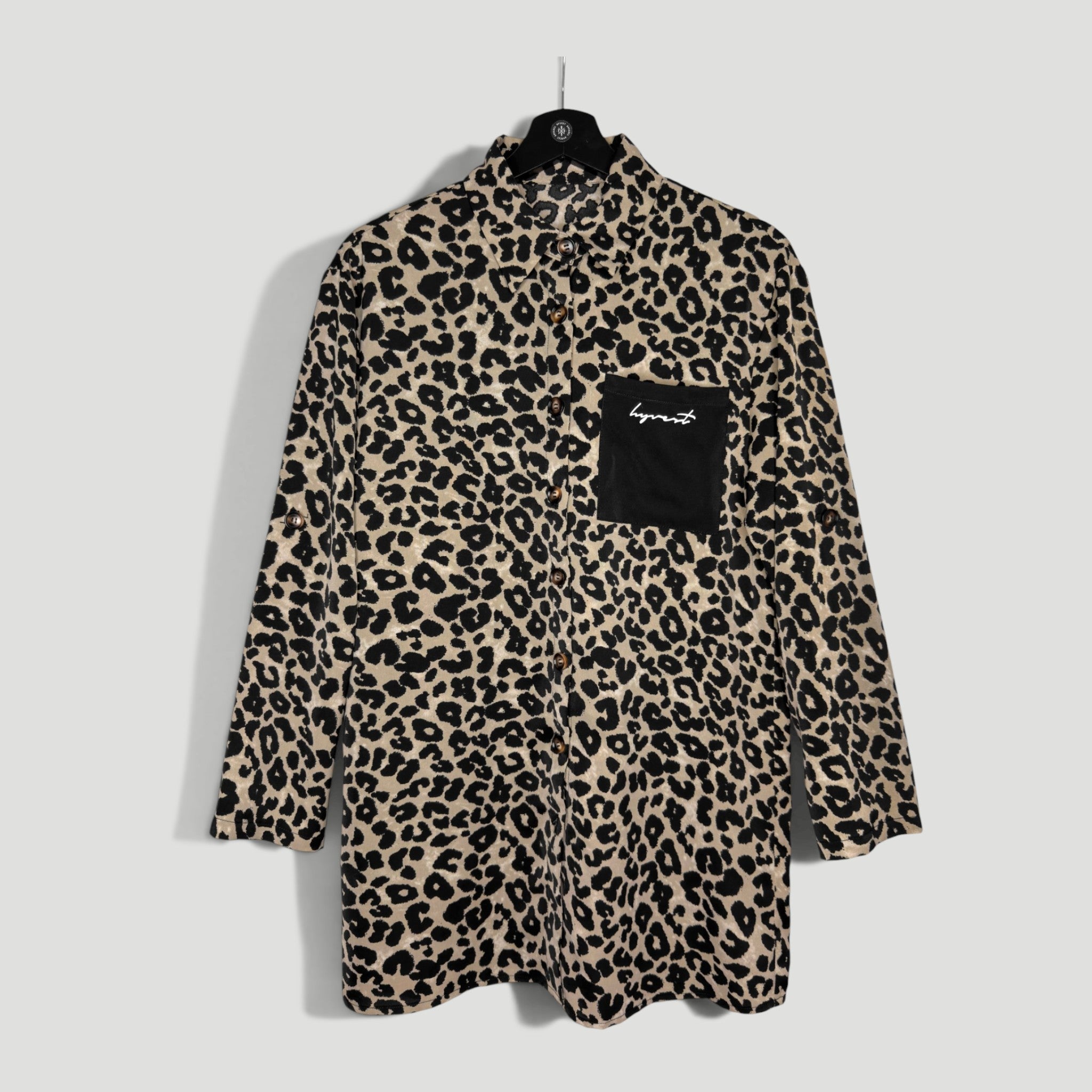 HYVEST Bluse Langarm Simply Leopard Beige für Damen