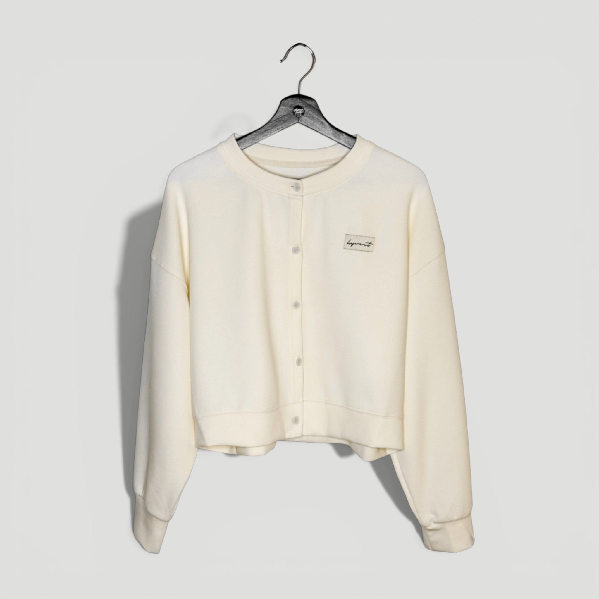 HYVEST Cardigan Cropped Button helles Gelb
