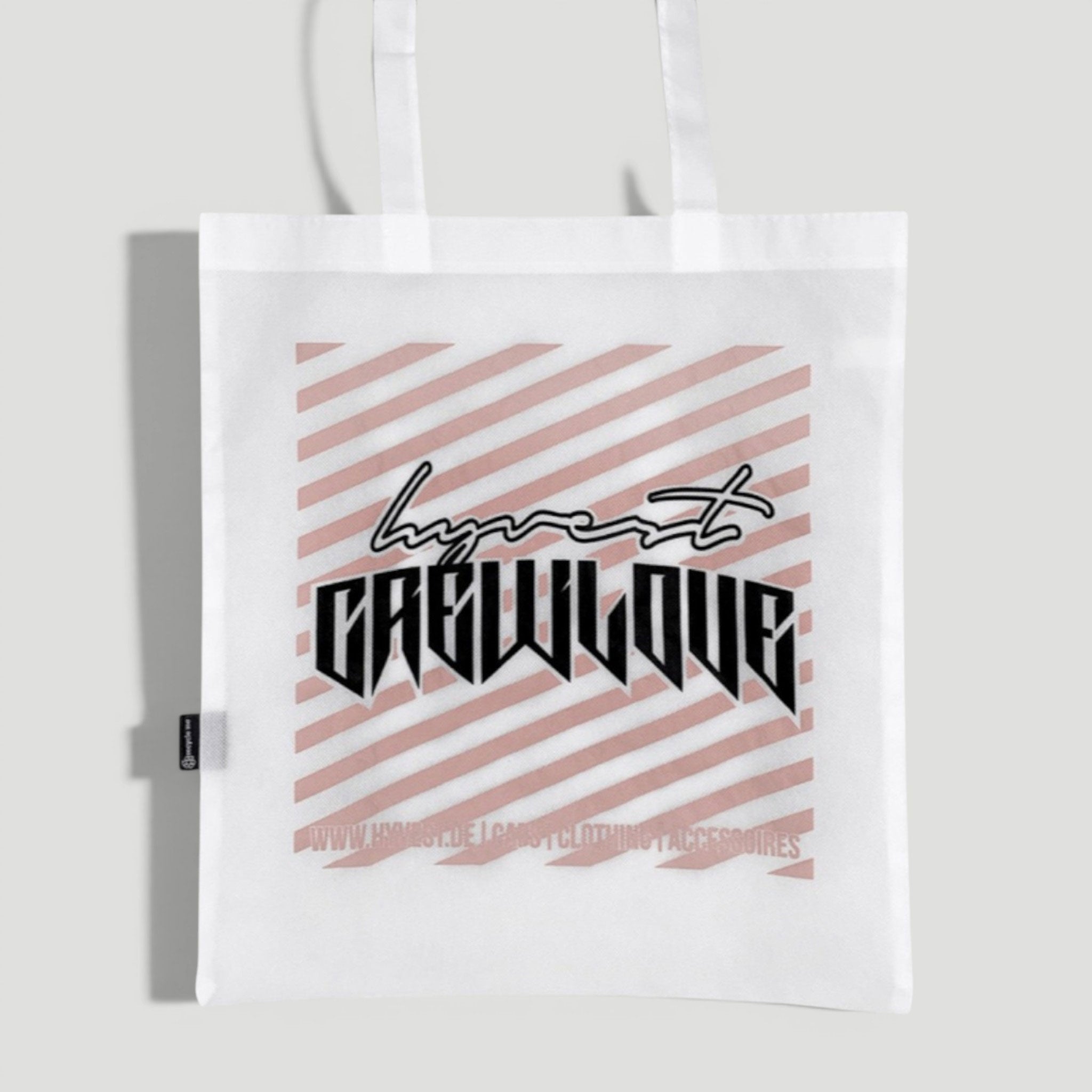 HYVEST Einkaufstasche Stoff Print Pink Weiß