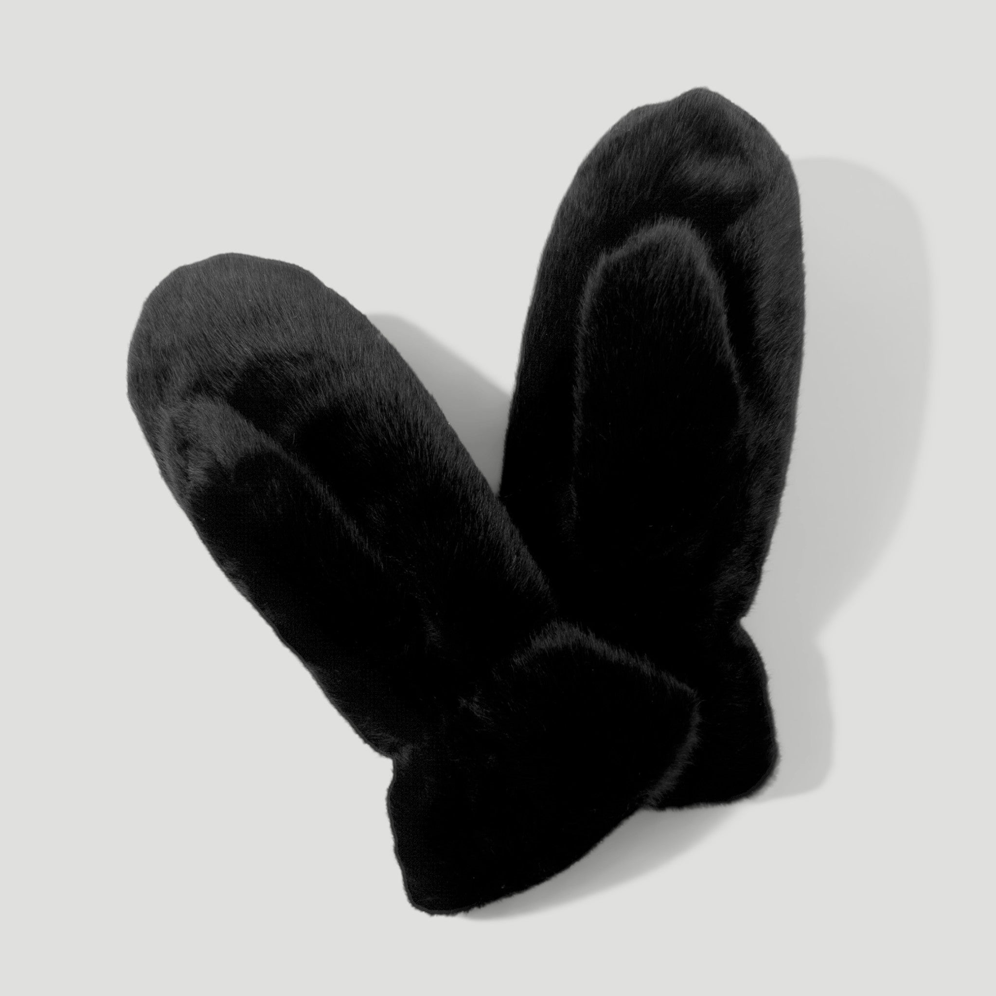 HYVEST Handschuhe Kunstfell Tiefes Schwarz Fäustlinge Damen