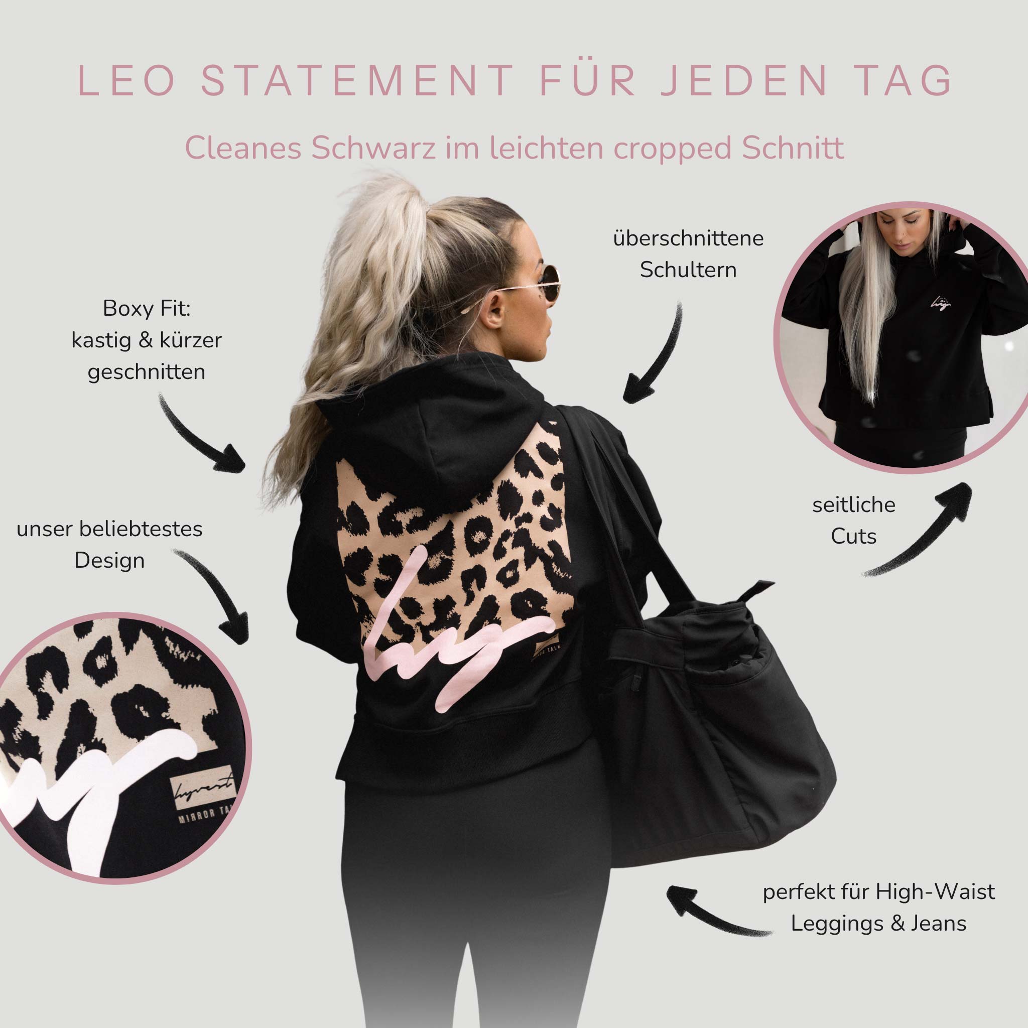 Hoodie Backprint Leo Cropped
