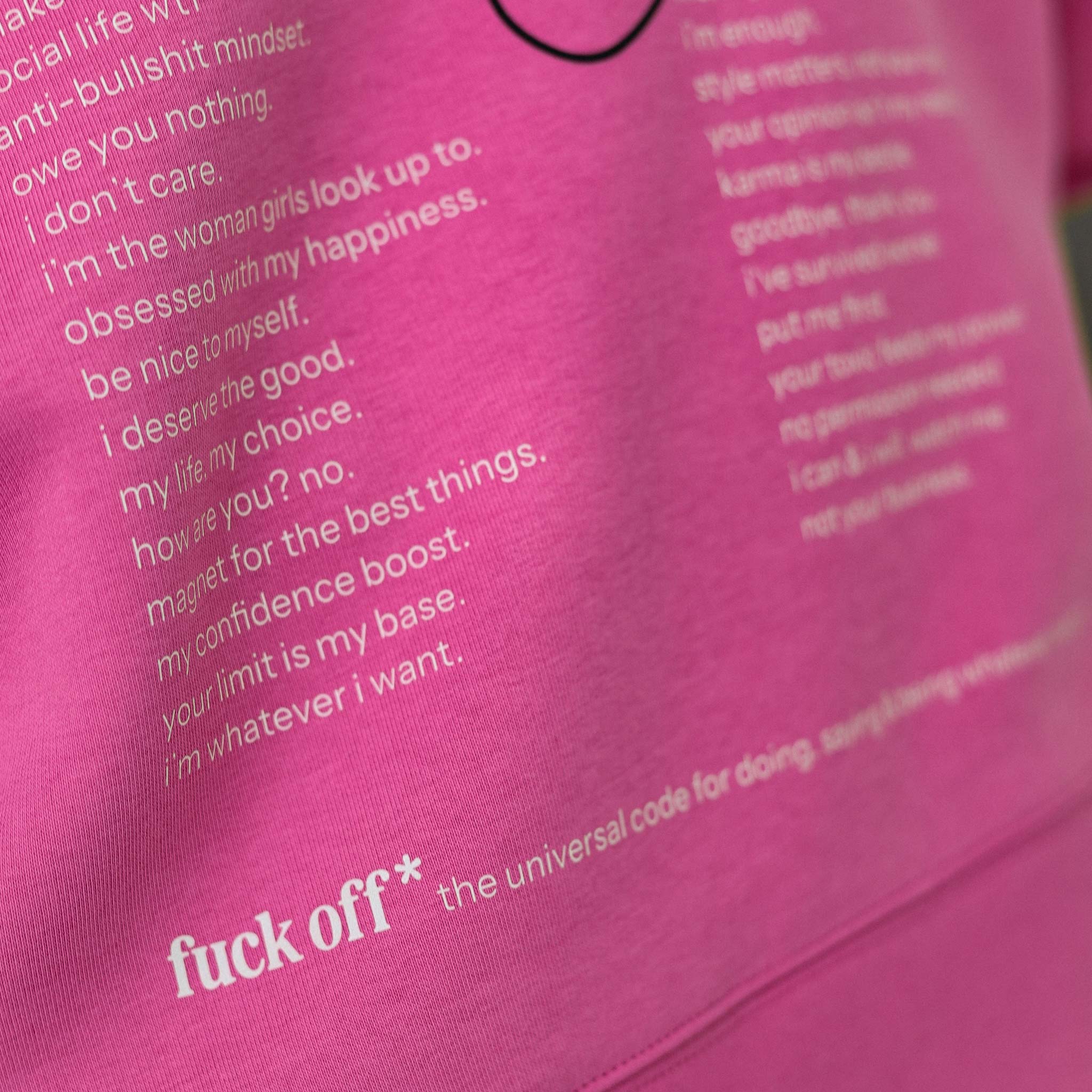HYVEST Pinker Hoodie mit Statement Backprint für Frauen