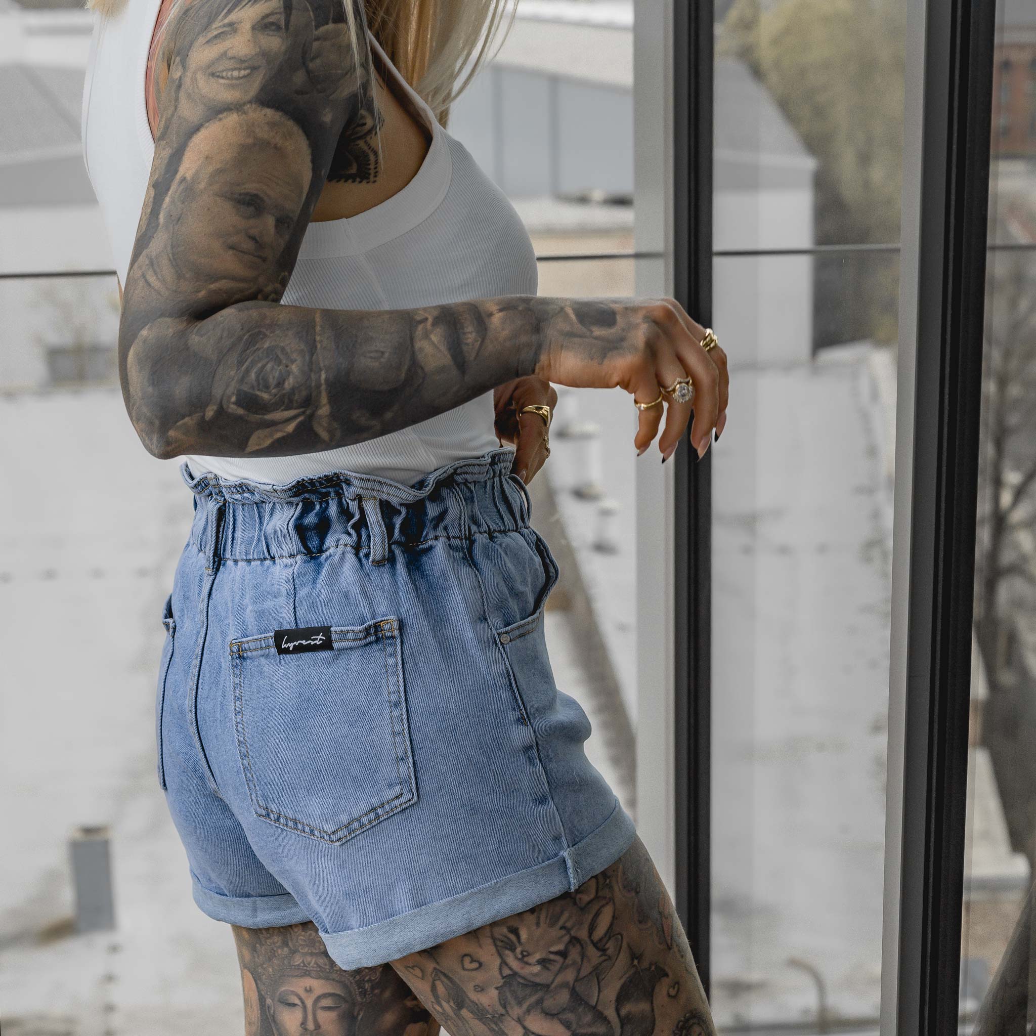 HYVEST Jeans Shorts High Waist für Damen