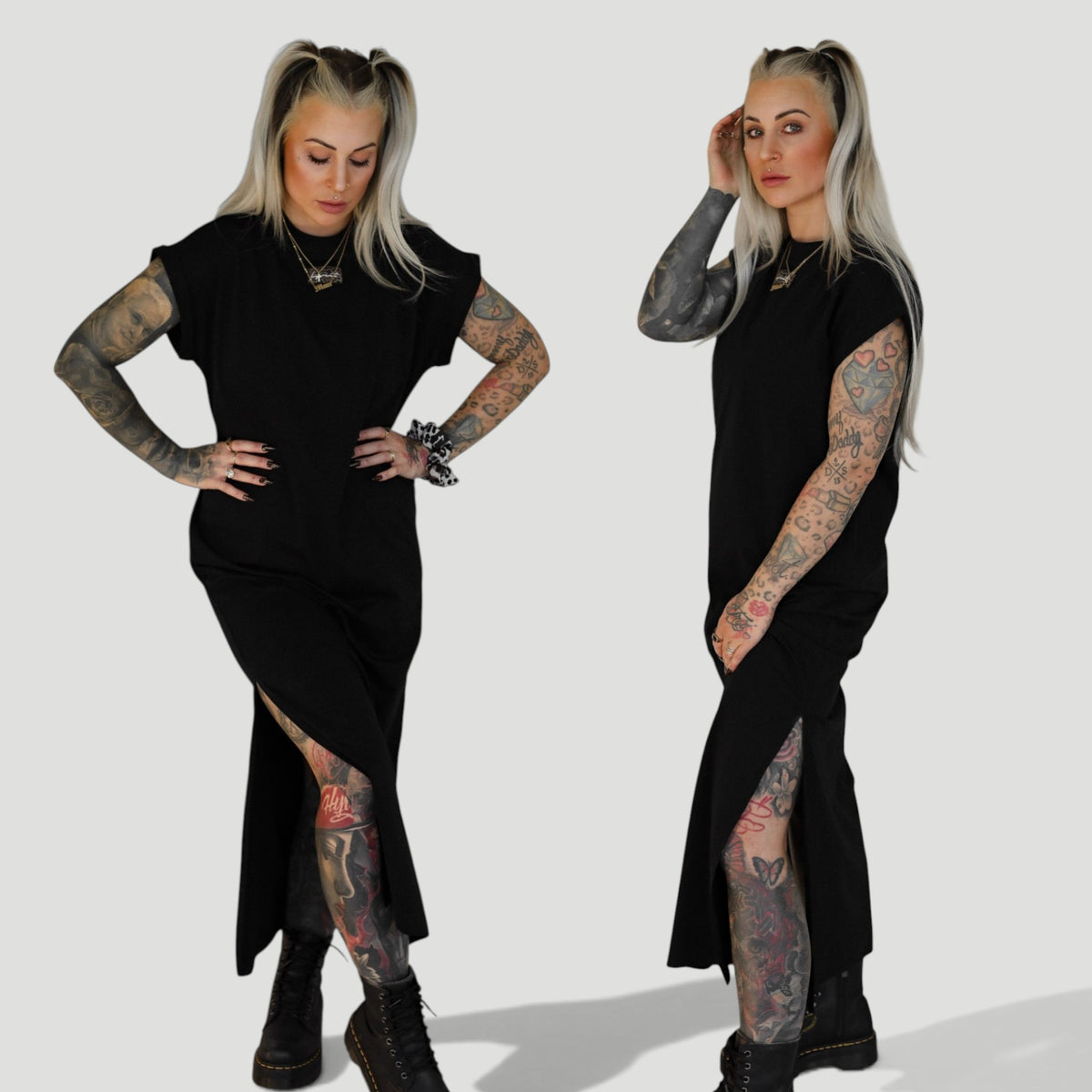 Kleid mit Beinschlitzen