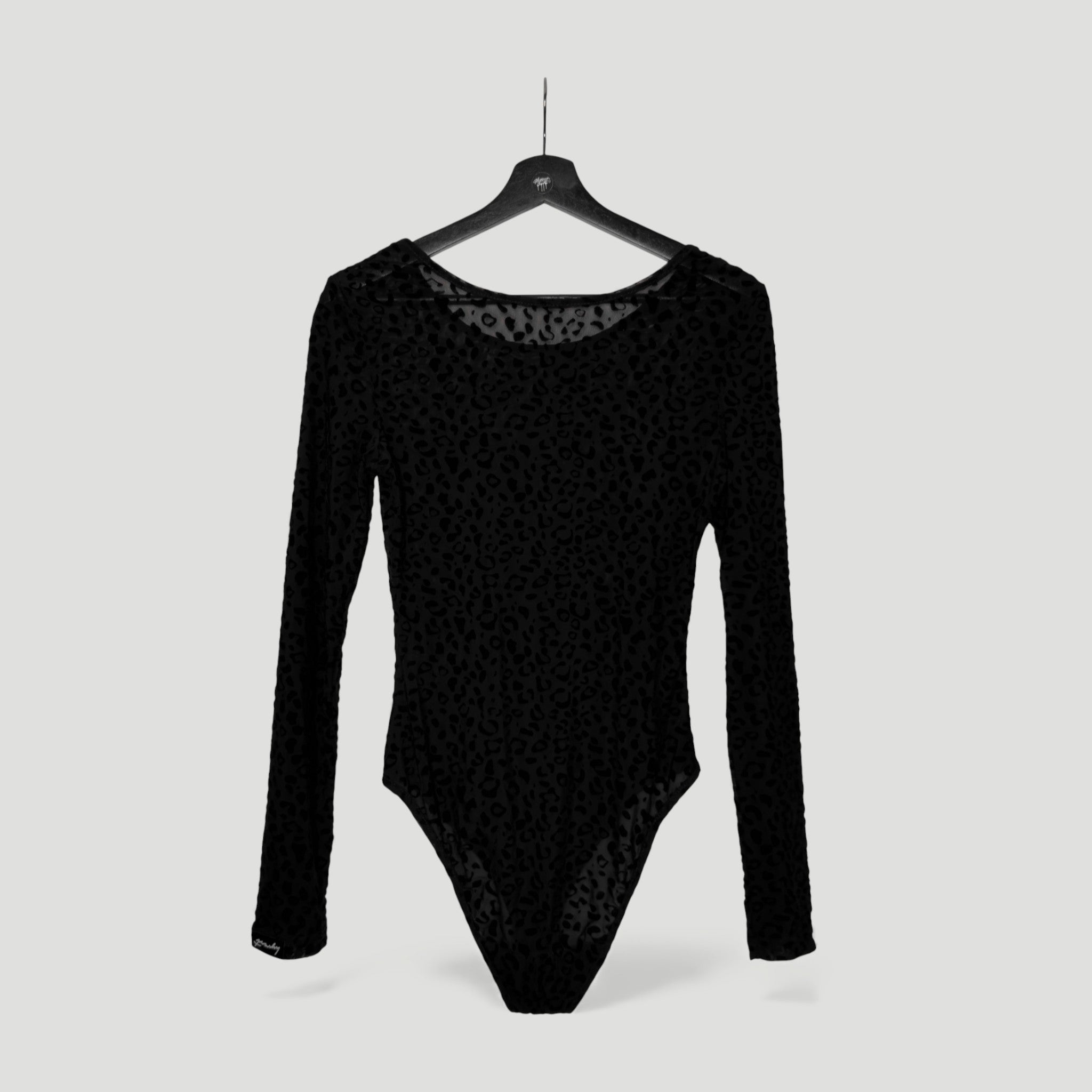 HYVEST Langarmbody Leo Mesh Leopard Schwarz für Damen