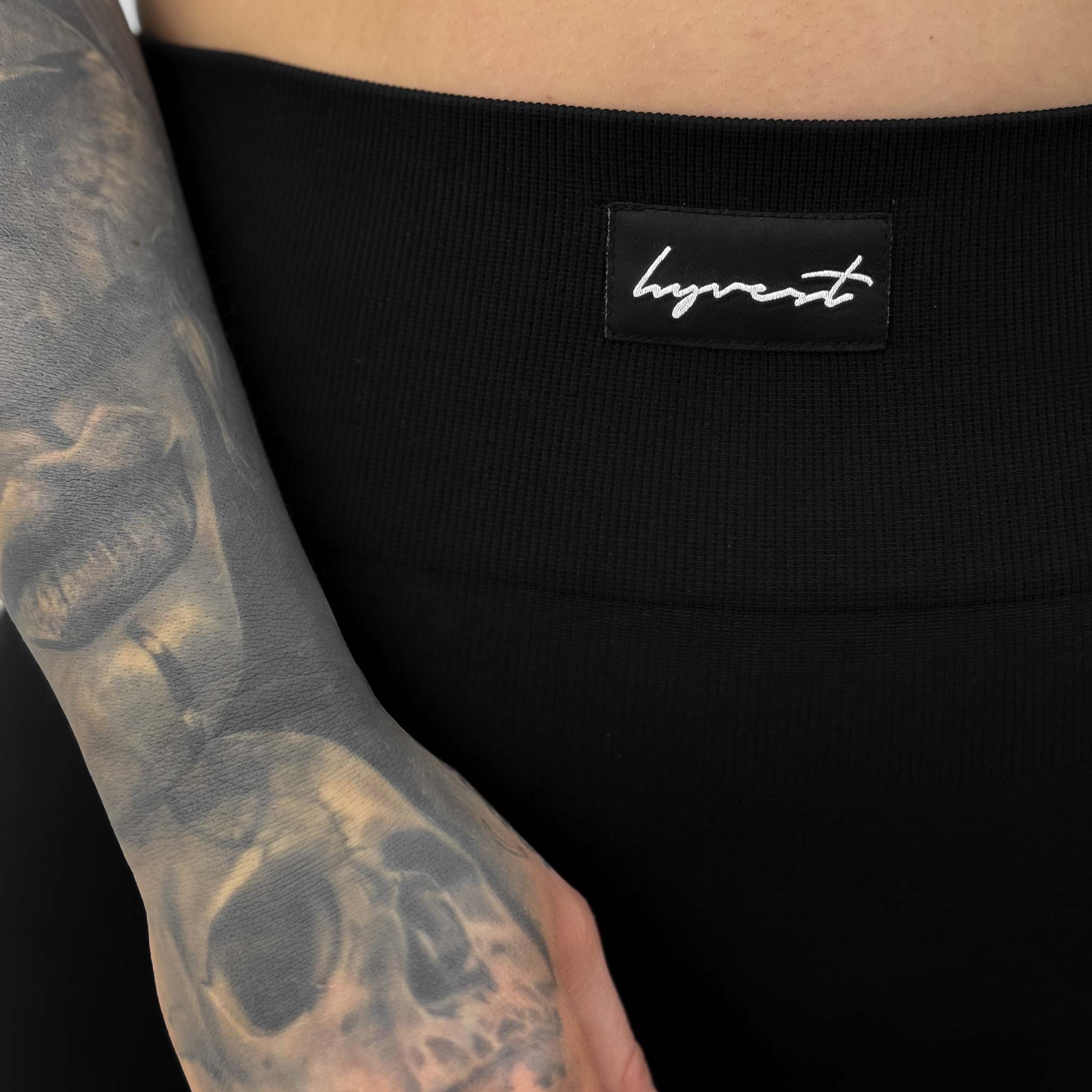HYVEST Leggings mit Shape Effekt Schwarz mit schwarzem Patch
