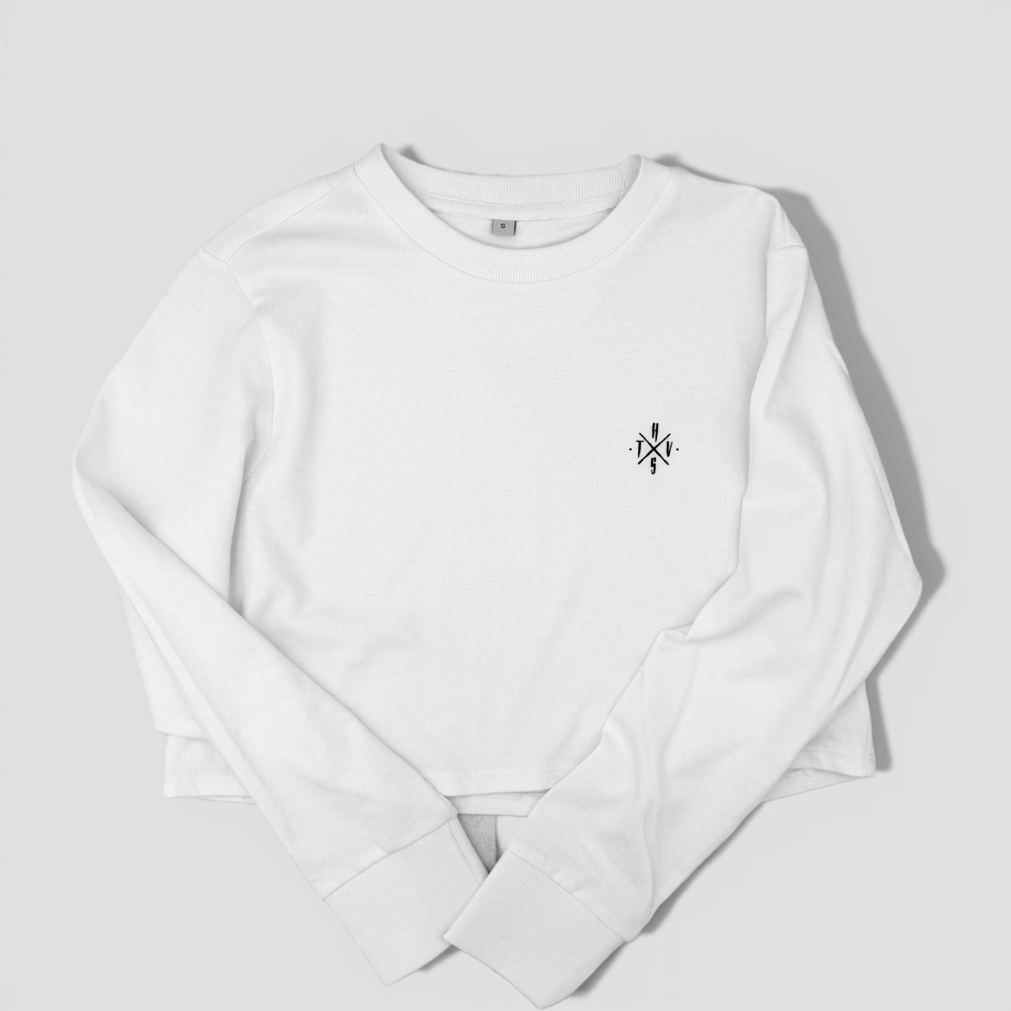 HYVEST Longsleeve Baumwolle Cropped Strahlendes Weiß für Damen