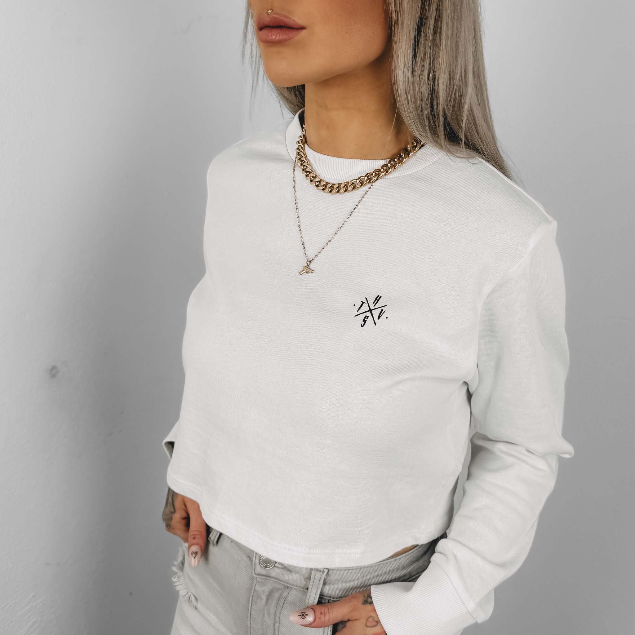 HYVEST Damen Longsleeve Baumwolle kürzer geschnitten