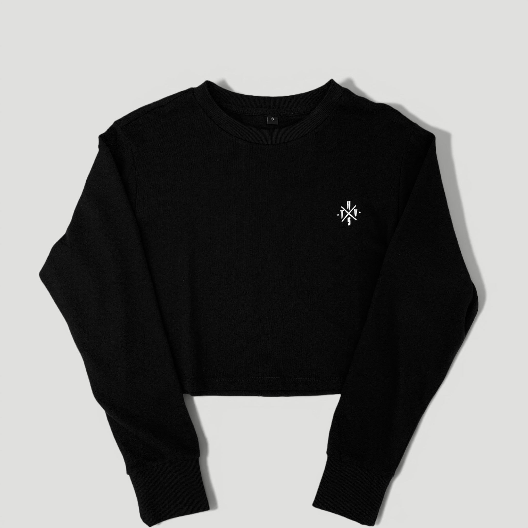 HYVEST Longsleeve Baumwolle Cropped schwarz für Damen