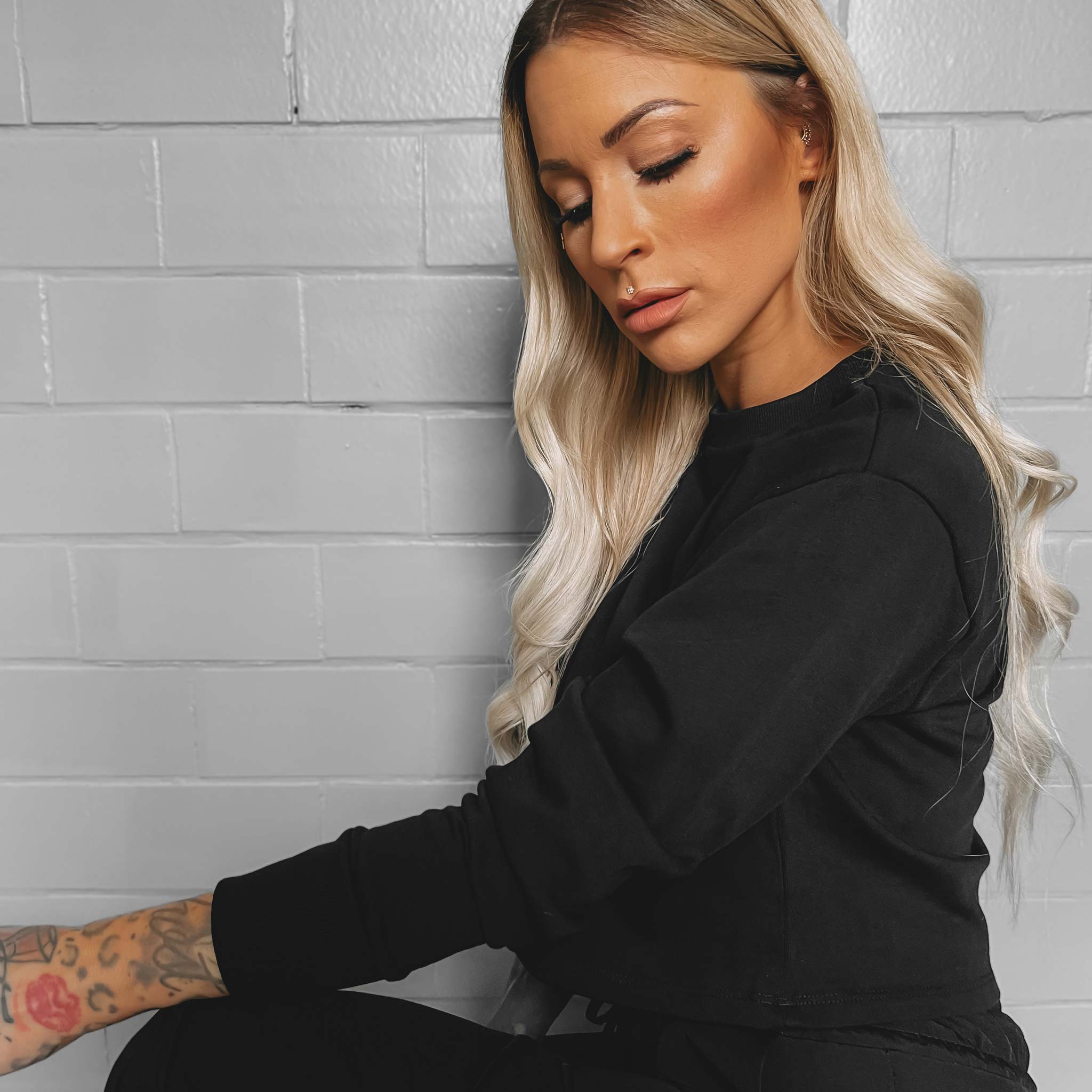 HYVEST Damen Longsleeve in schwarz aus Baumwolle