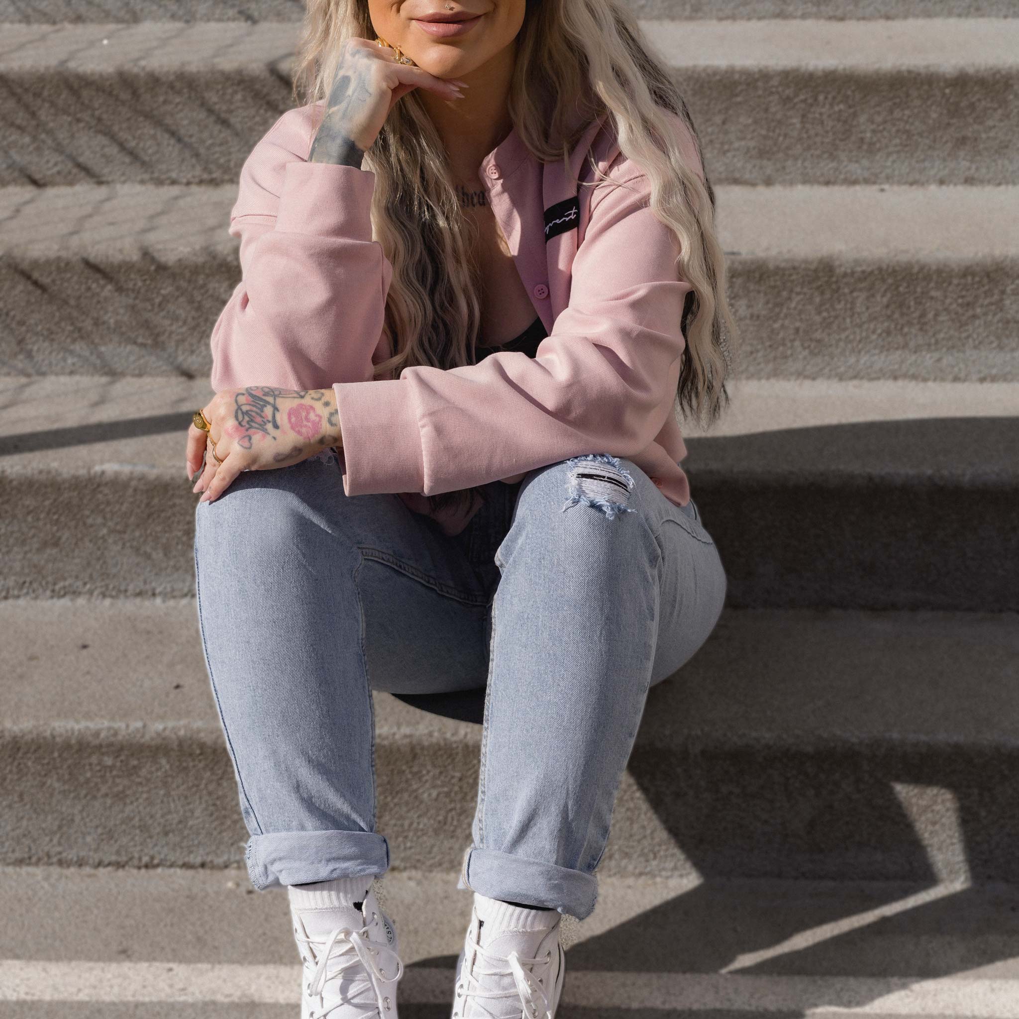 HYVEST Mom Jeans High Waist hellblau für Frauen