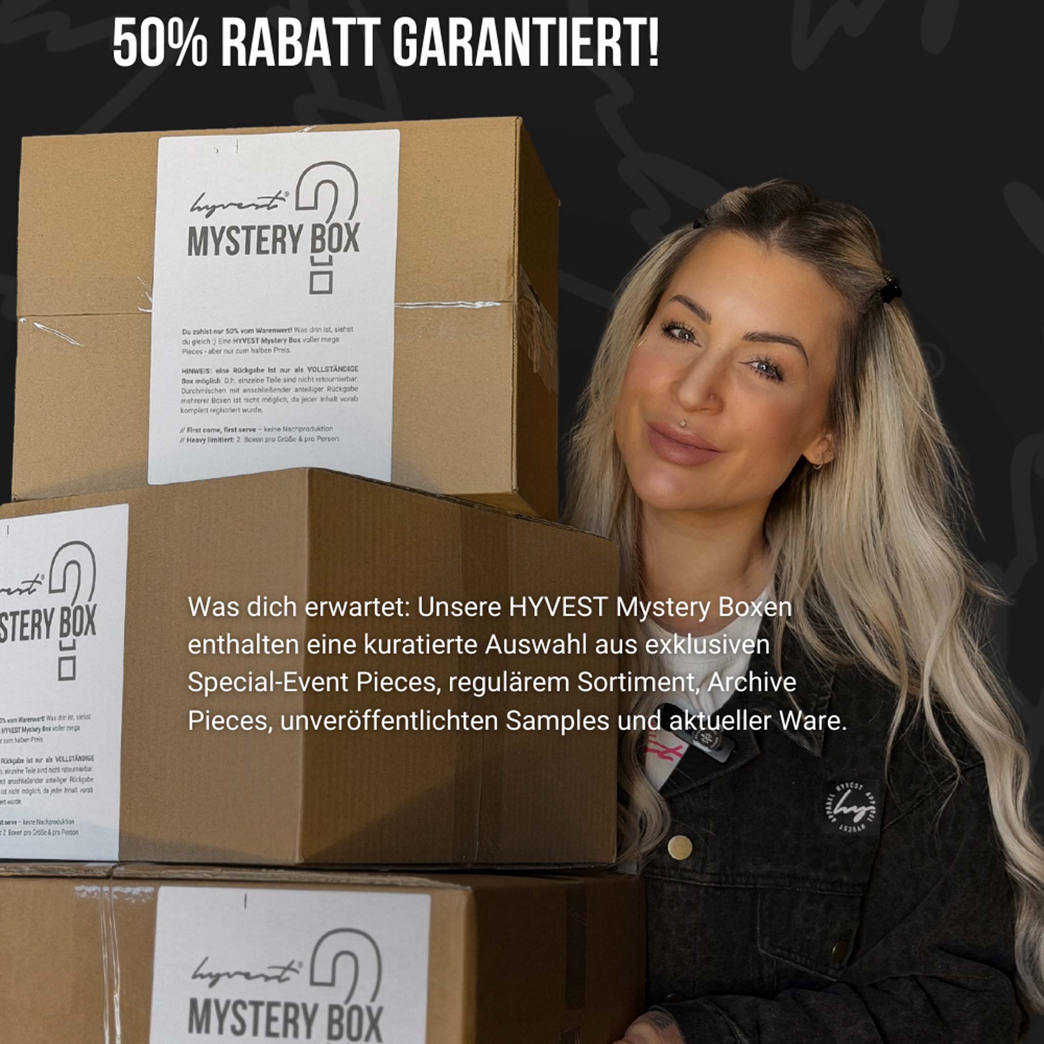HYVEST Mystery Boxen mit Accessoires wie Schlüsselbänder und Scrunchies