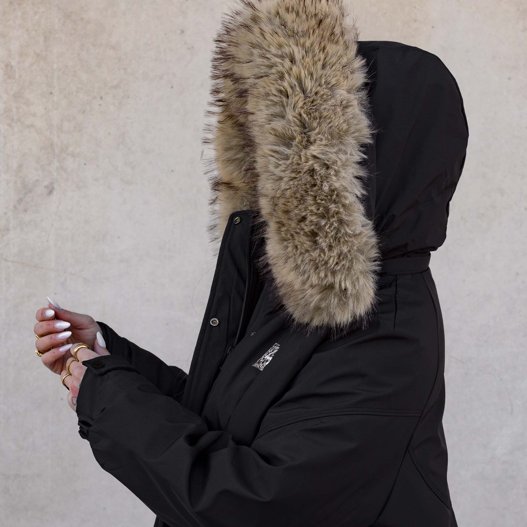 HYVEST Parka mit abnehmbarer Kapuze und extra Fellimitat Kragen