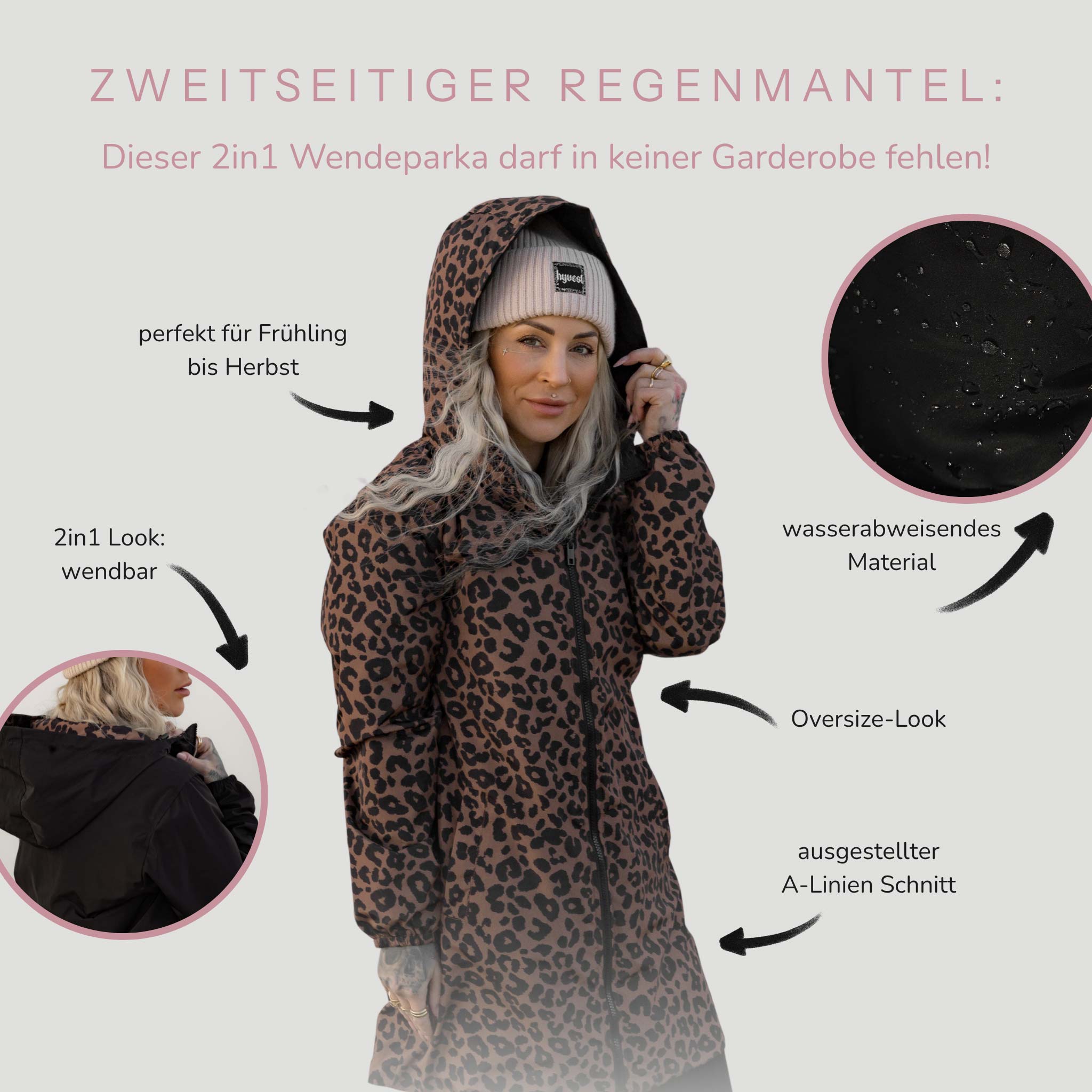 Regenparka Leo Wendejacke