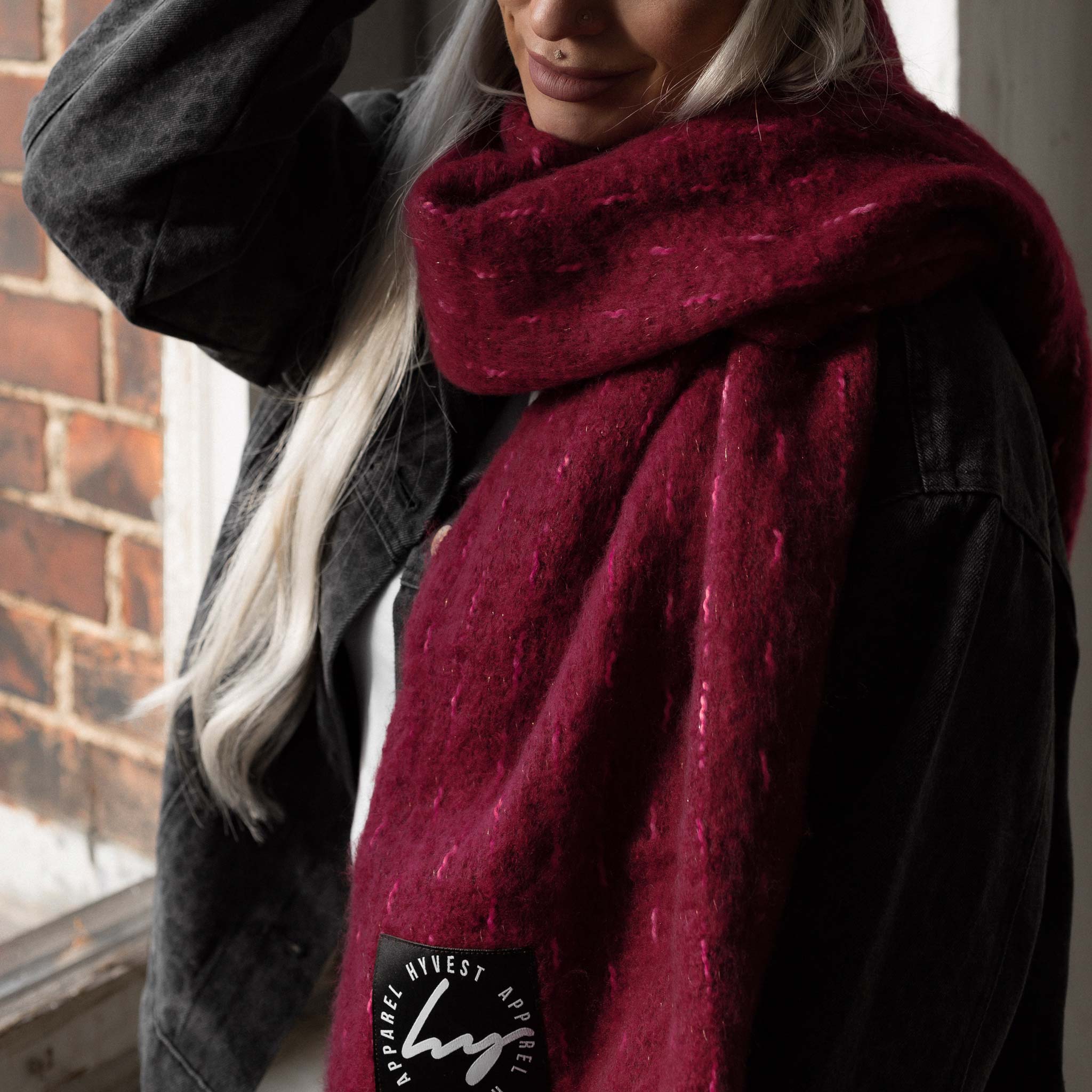 HYVEST Weicher Schal in Rot als Accessoire im Winter
