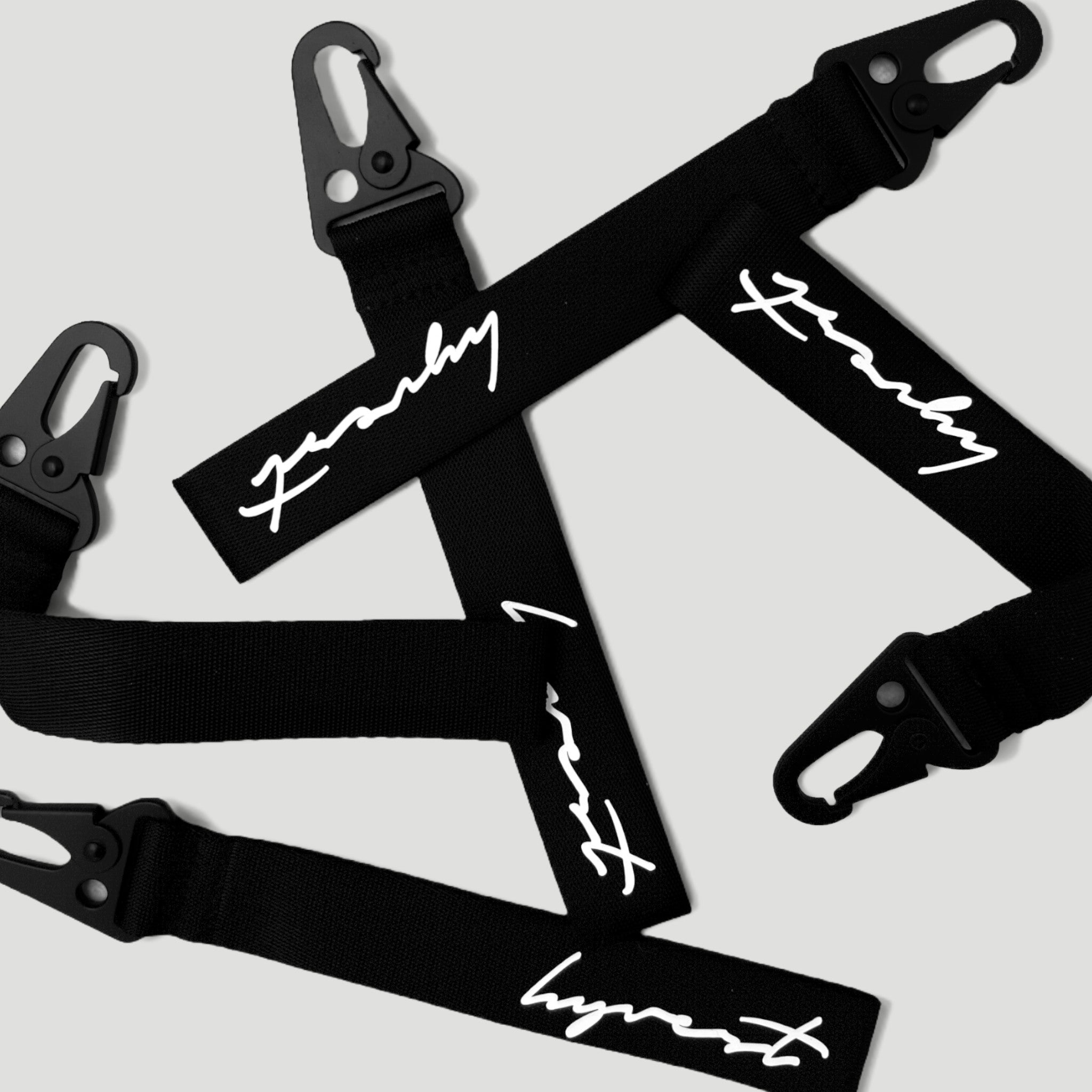 HYVEST Schlüsselanhänger Stoffband schwarz mit Karabiner für Tasche