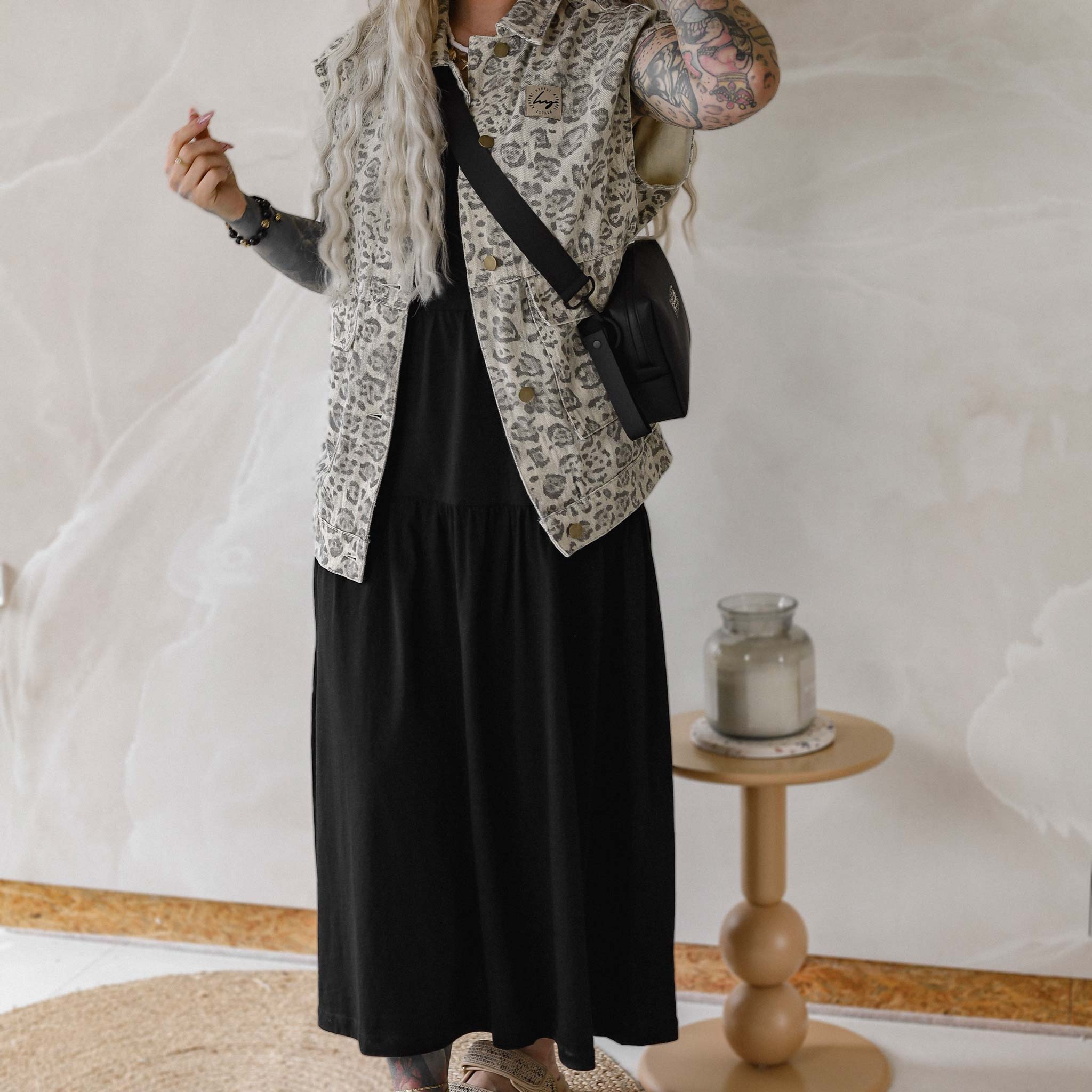 Sommerkleid Schwarz Baumwolle