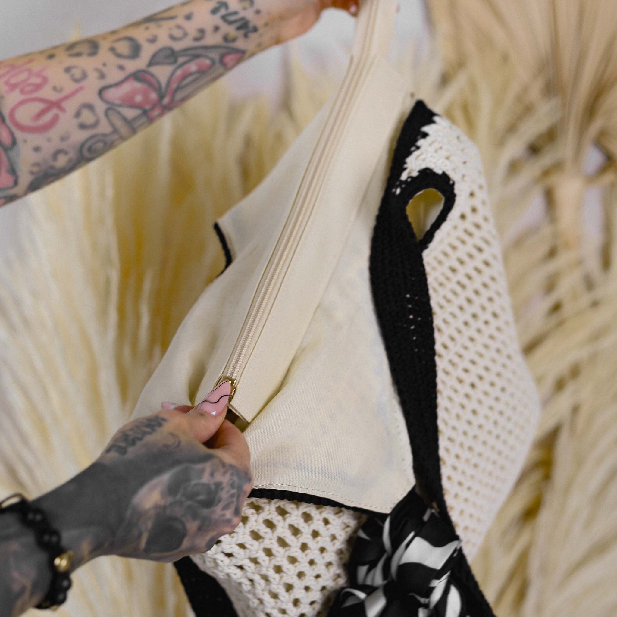 Strandtasche Bast mit Reißverschluss