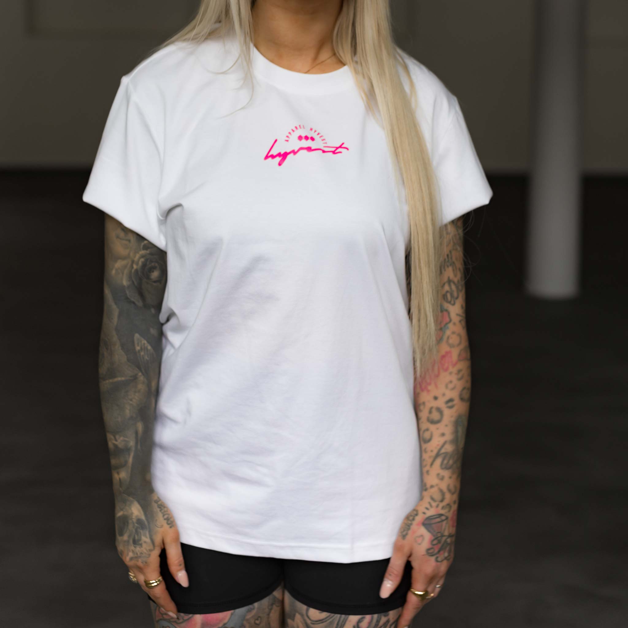 HYVEST Damen Legerer Freizeitlook T-Shirt weiß mit Leggings