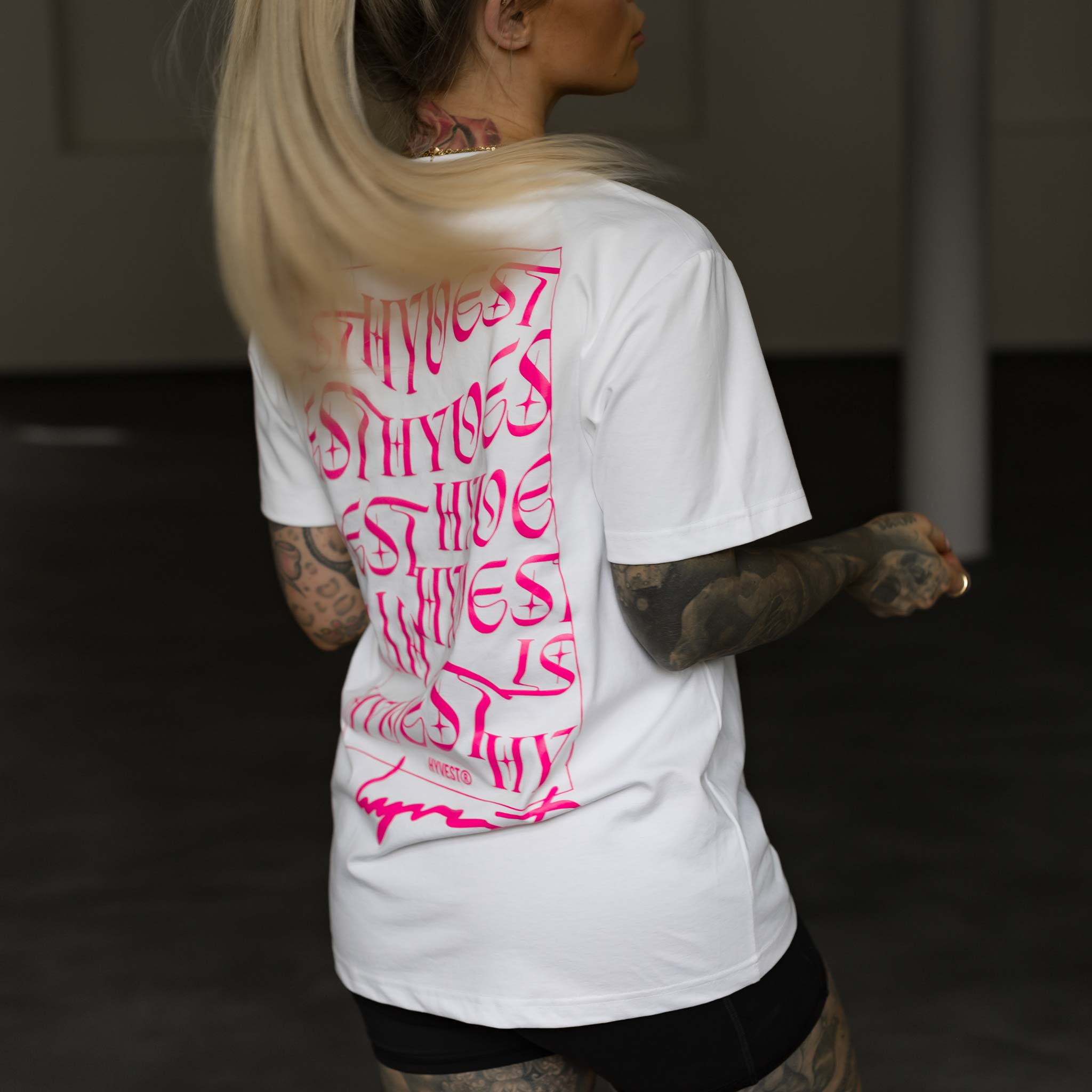 HYVEST Damen Printshirt Weiß mit Leggings