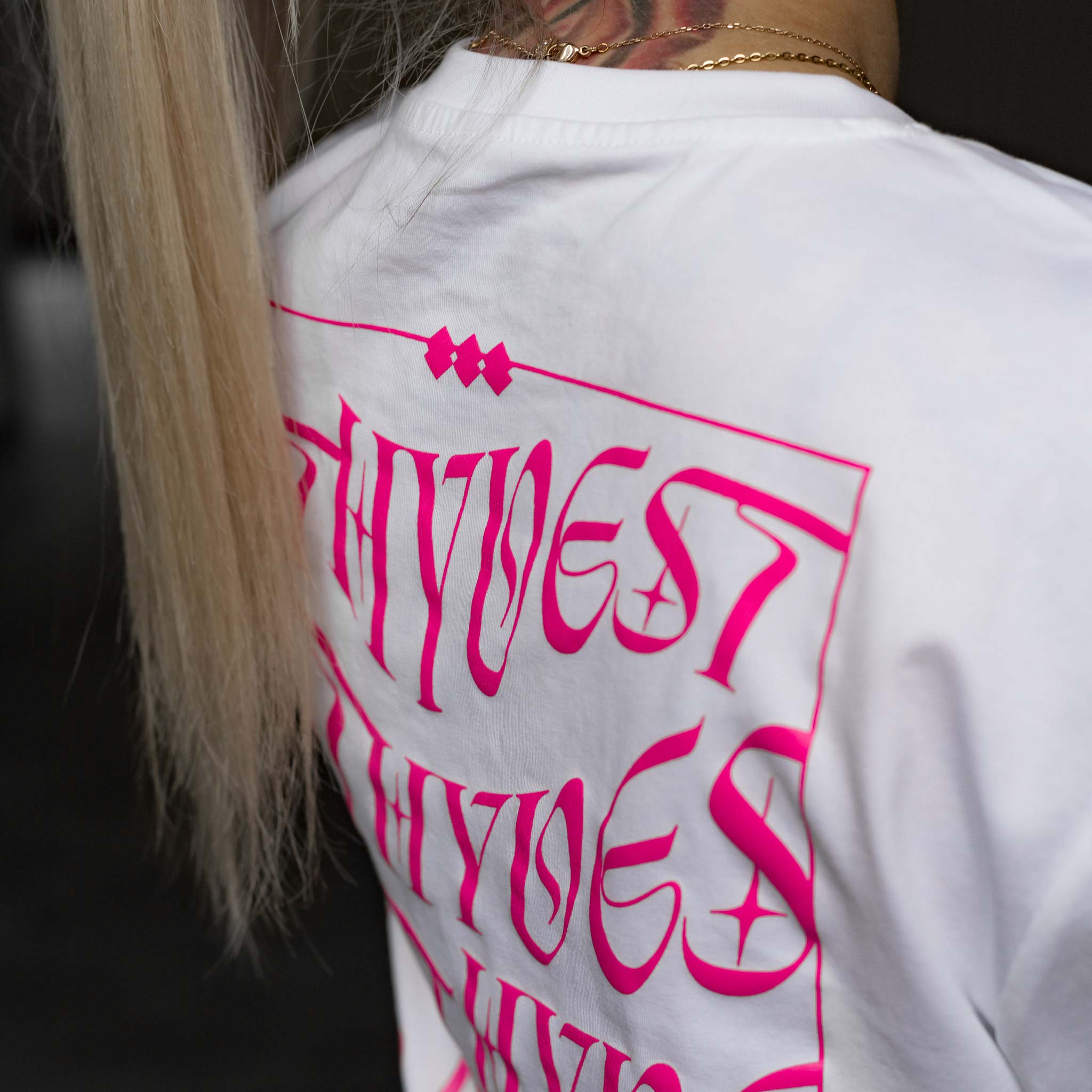HYVEST weißes T-Shirt Oversize mit Backprint