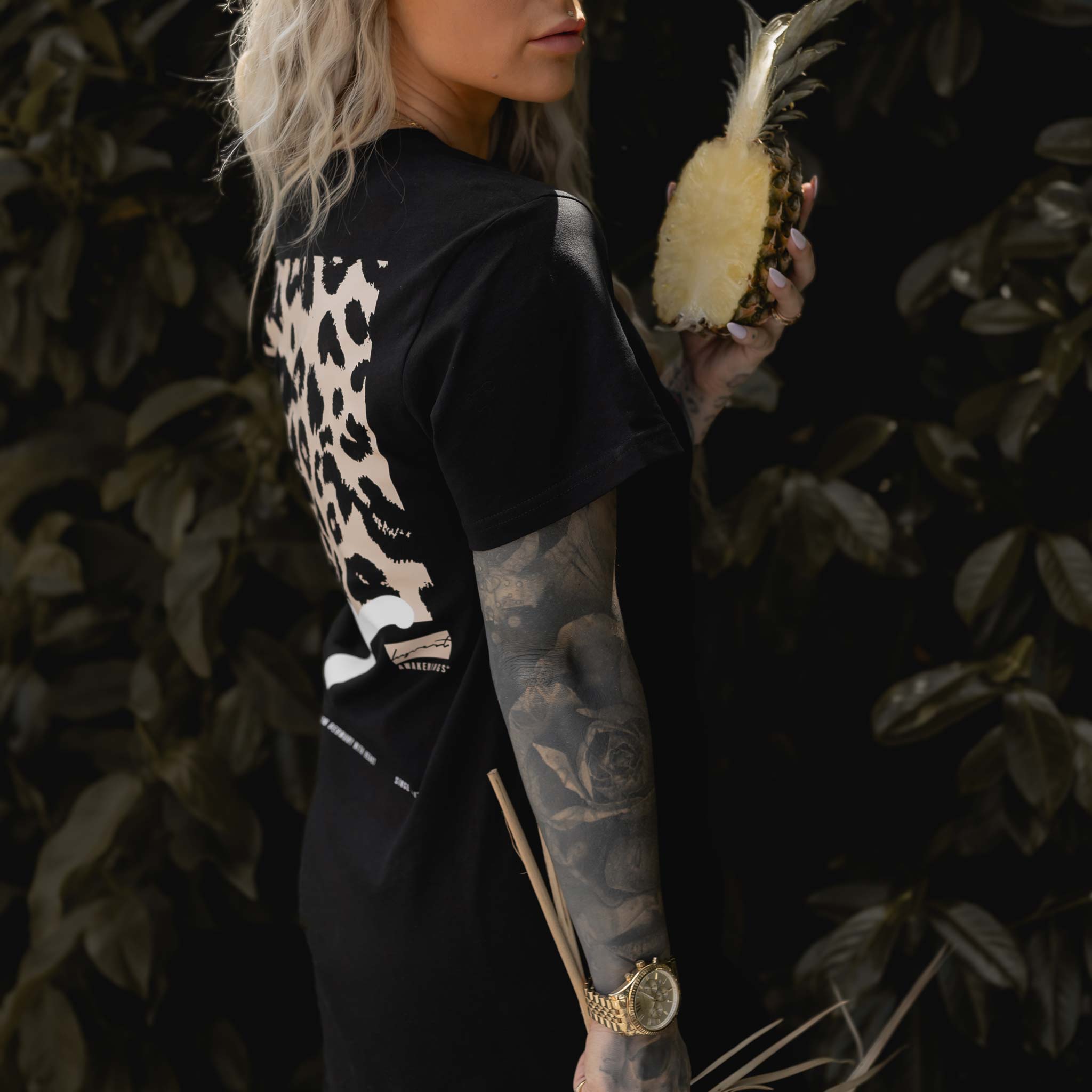 HYVEST T-Shirt Kleid aus Baumwolle mit großen Backprint