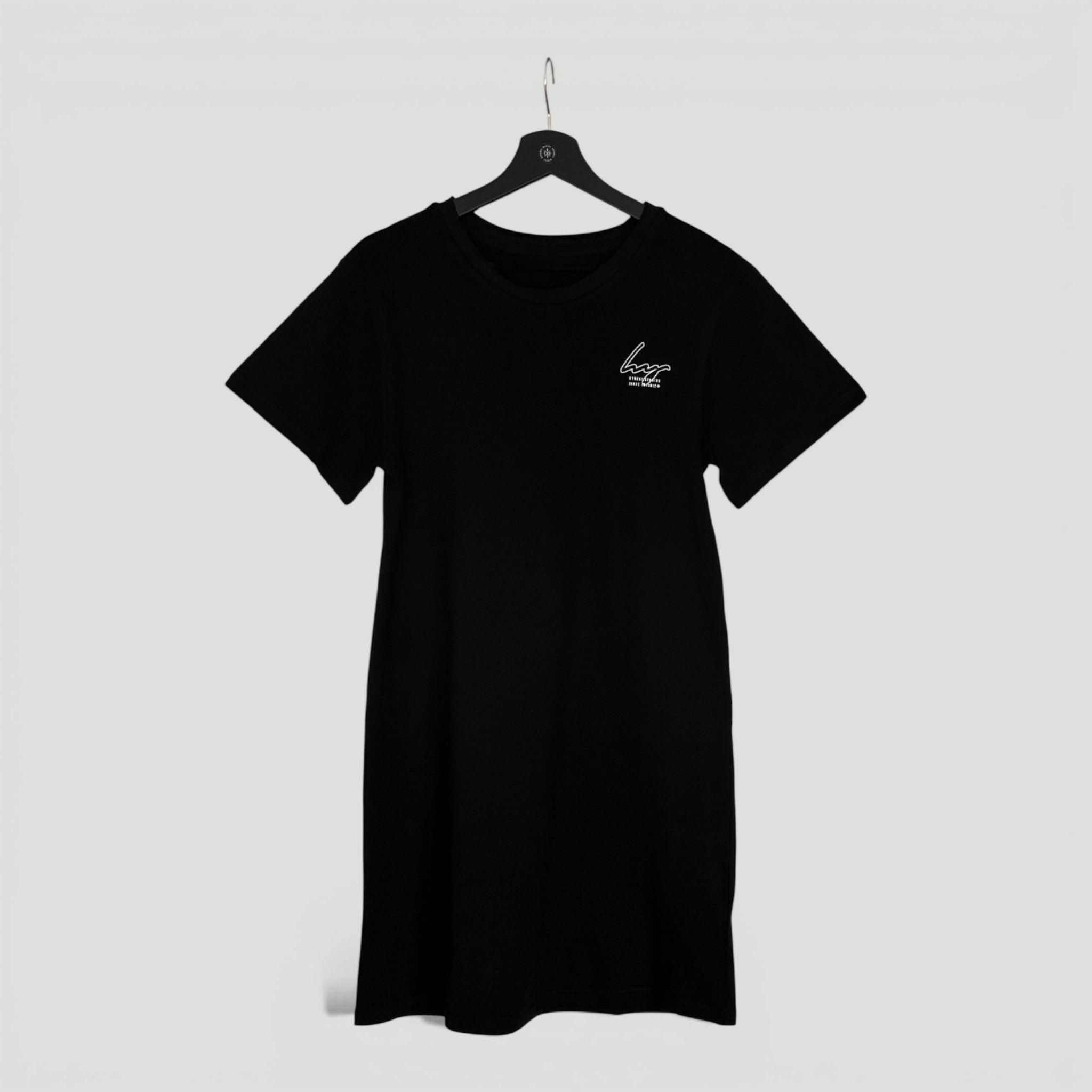 HYVEST T-Shirt Kleid Baumwolle in Schwarz mit Print Front