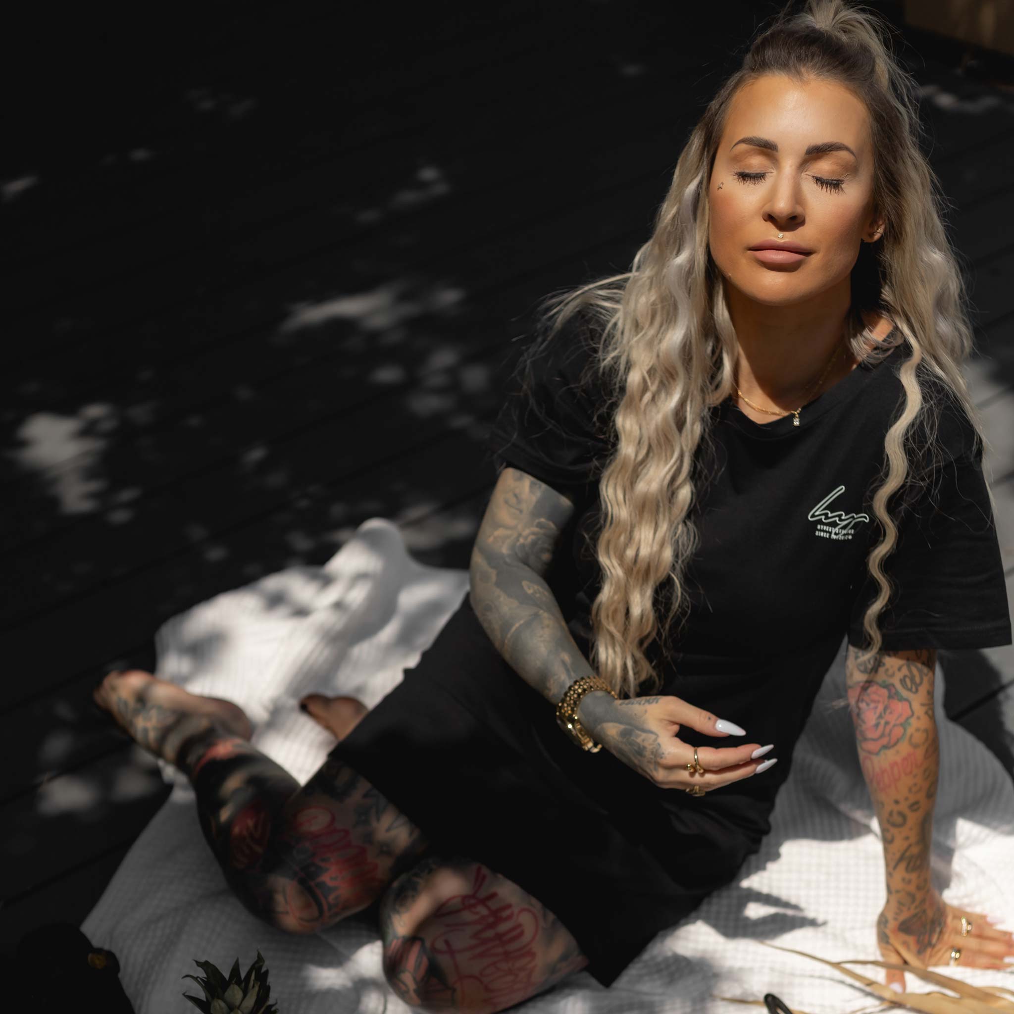 HYVEST T-Shirt Kleid für Frauen mit kurzen Ärmeln und Rückenprint