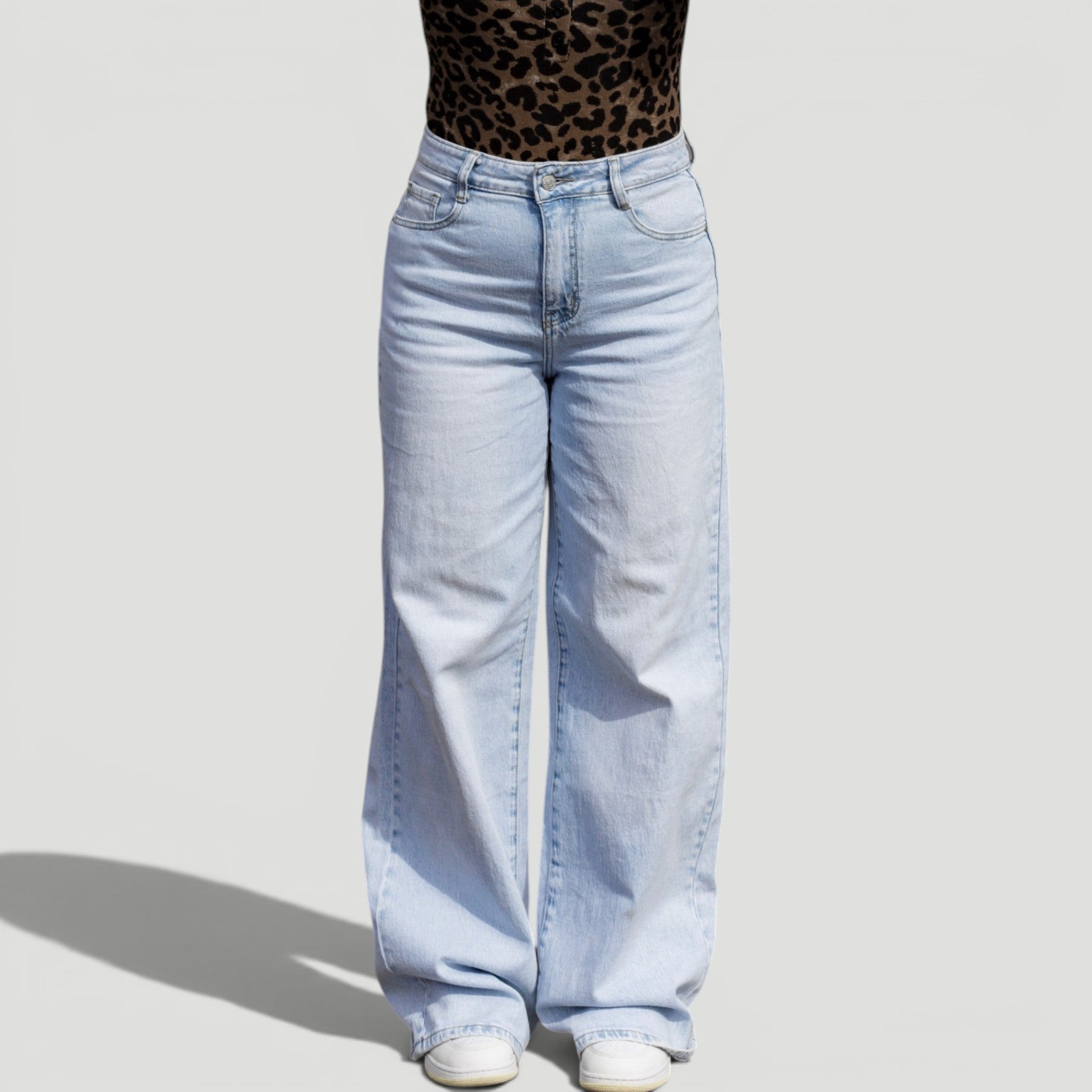 HYVEST lockere Wide Leg Jeans Damenjeans Hellblau