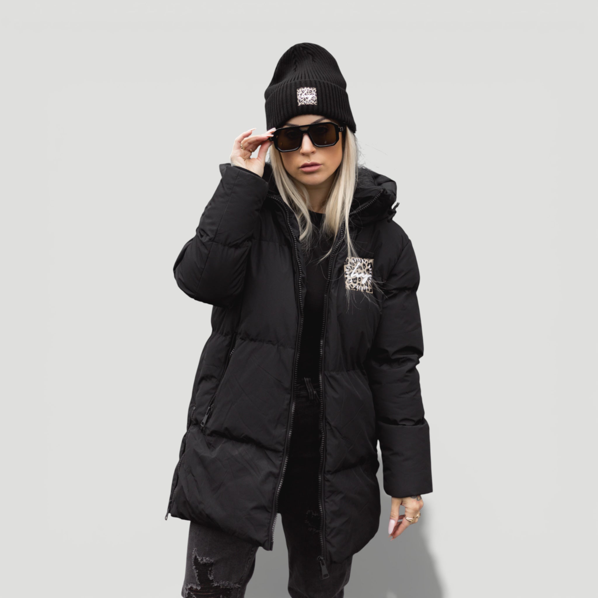 HYVEST Winterparka wattiert mittellang in Schwarz für Frauen Outdoor Jacke